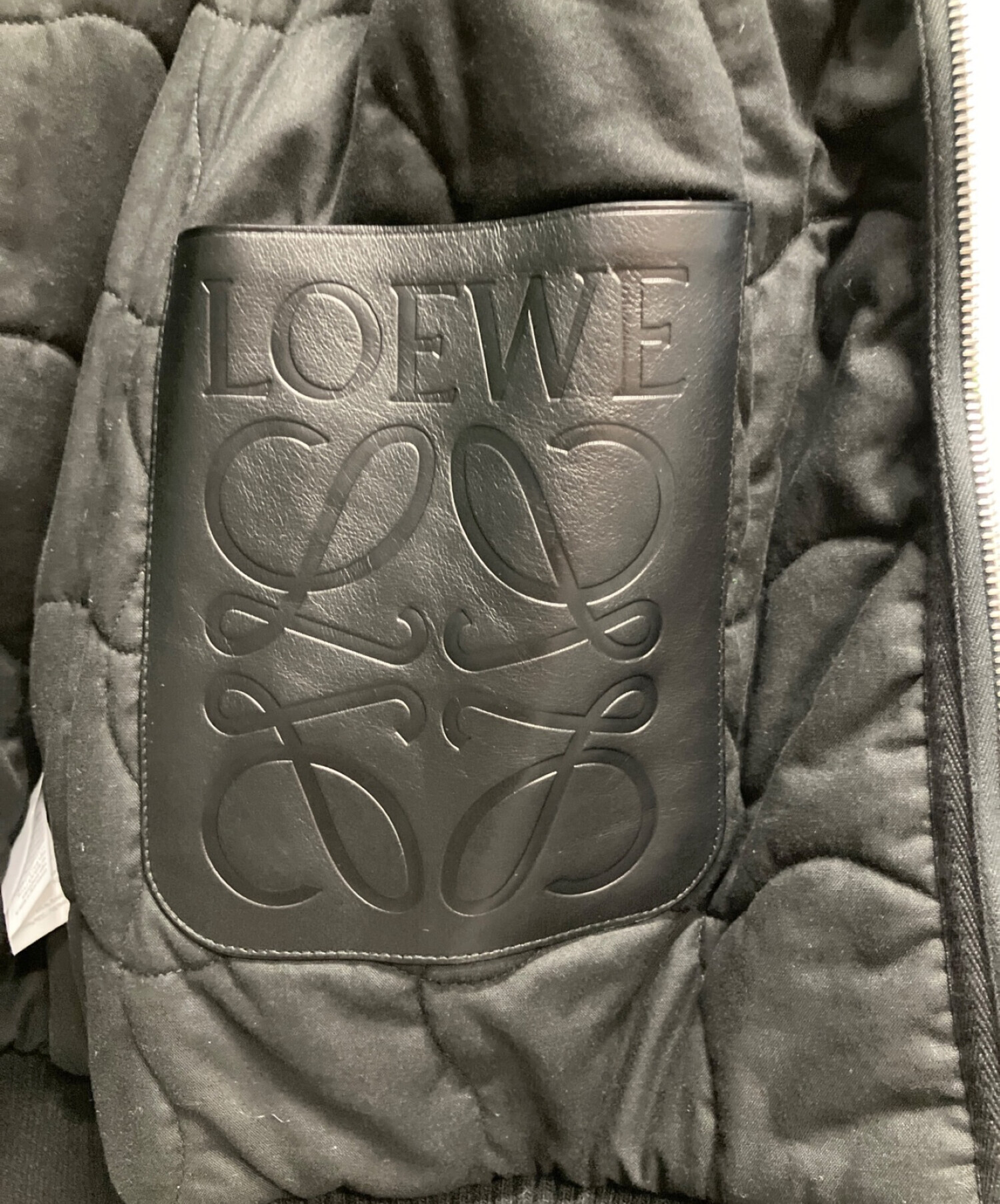 LOEWE (ロエベ) アナグラムフリースジャケット ブラック×グリーン サイズ:M