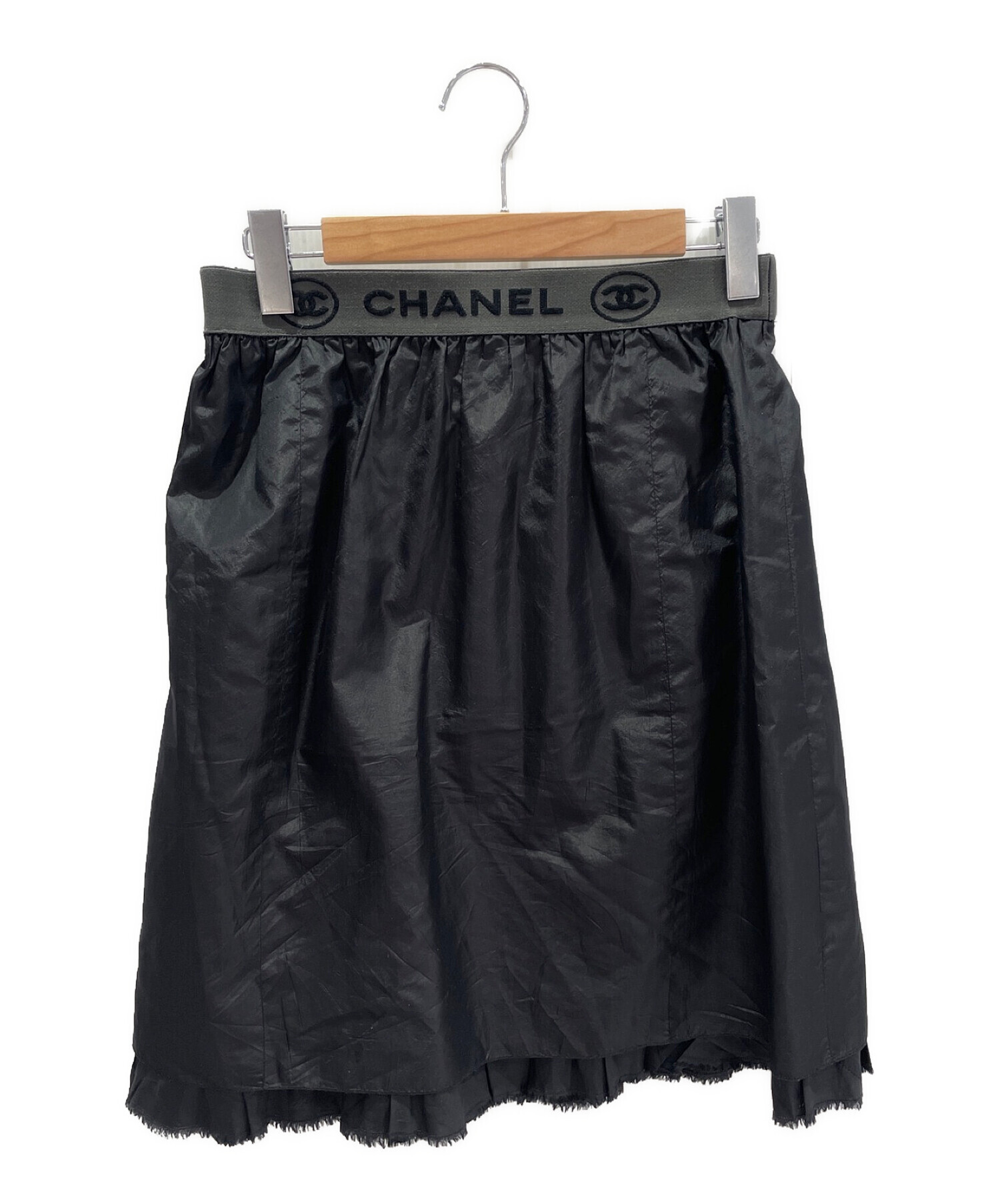 中古・古着通販】CHANEL (シャネル) リブスカート ブラック サイズ:38