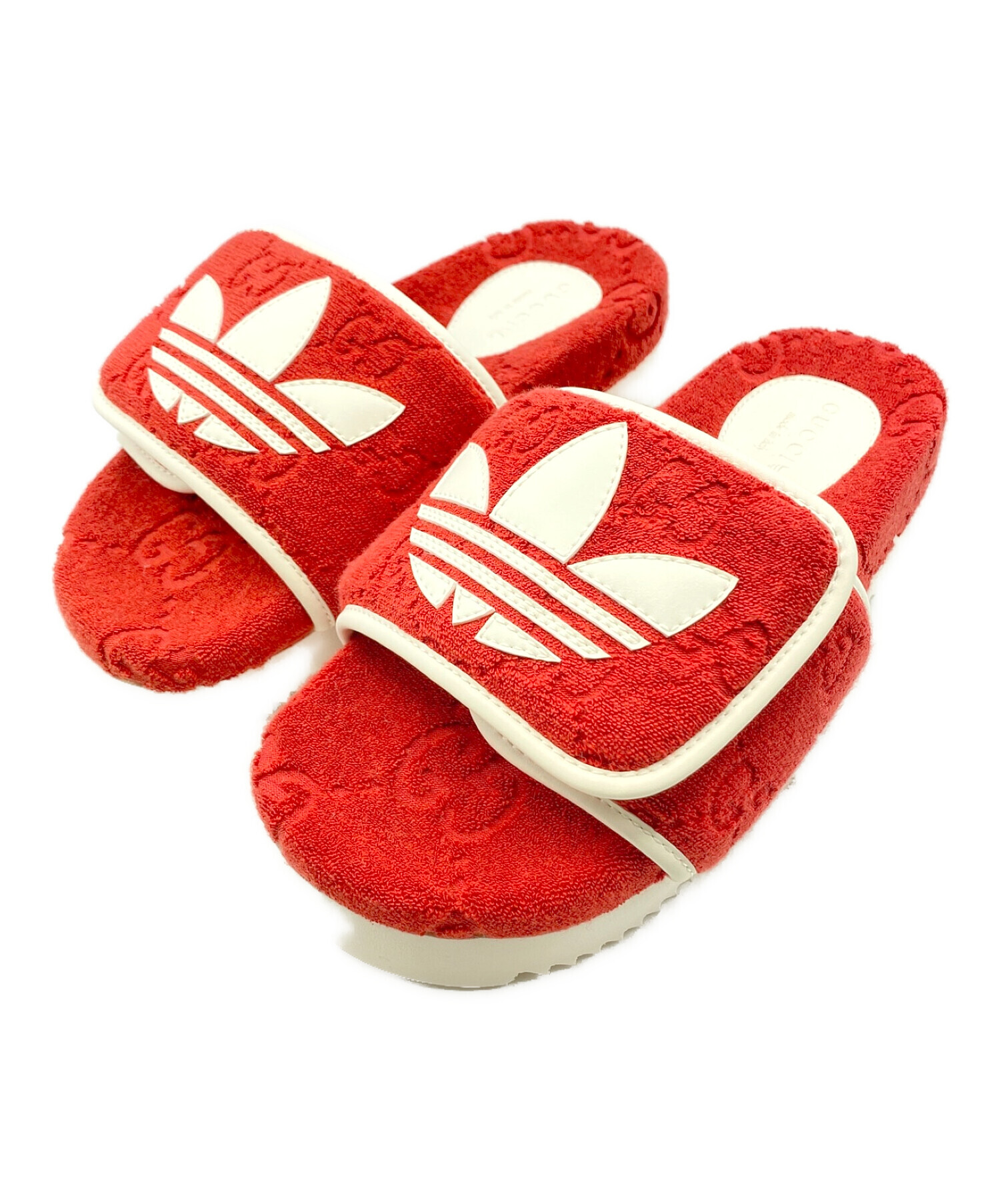 GUCCI (グッチ) adidas (アディダス) GG platform sandal レッド サイズ:SIZE 37