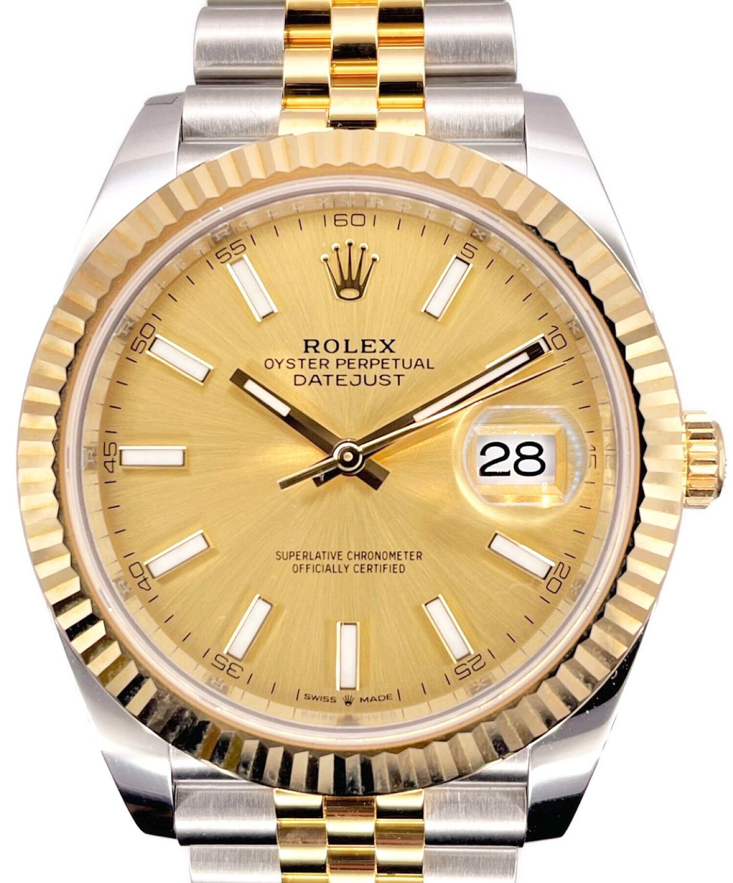 人気最新品ロレックス　デイトジャスト41　126333 シャンパン、オイスター 腕時計(アナログ)