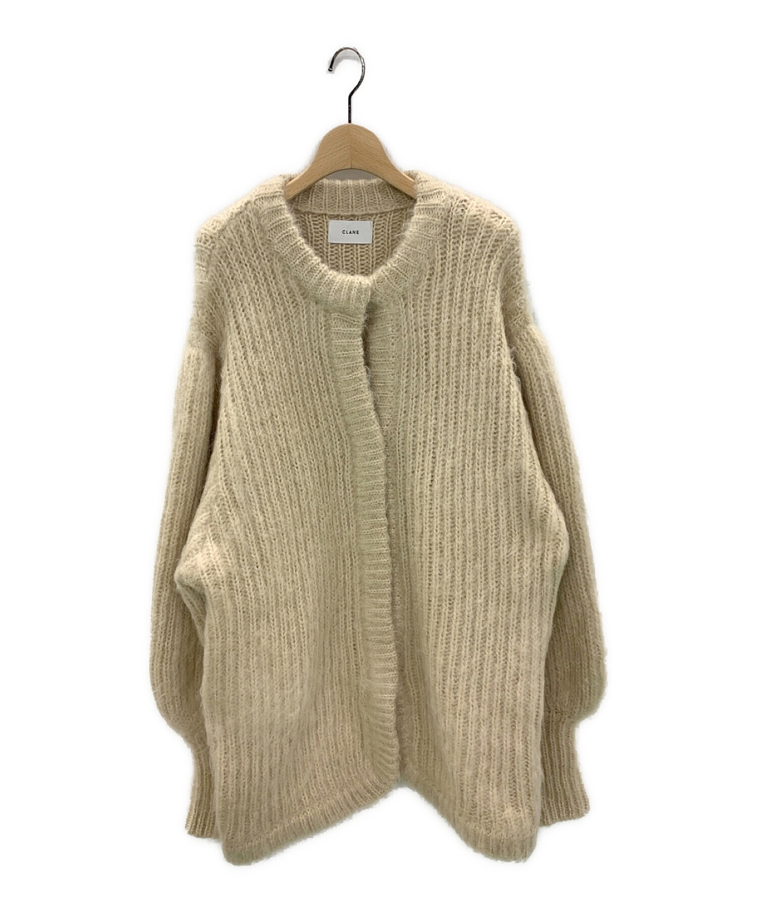 CLANE (クラネ) COLOR MOHAIR SHAGGY CARDIGAN ベージュ サイズ:2