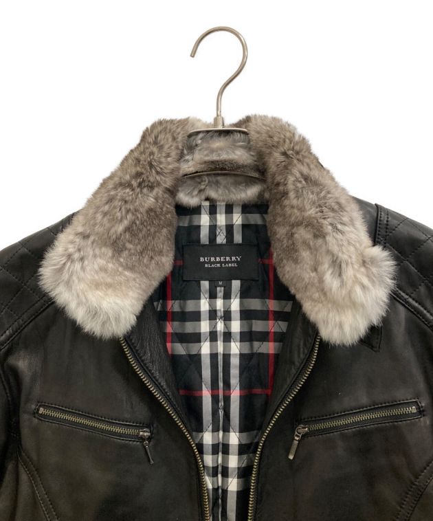 中古・古着通販】BURBERRY BLACK LABEL (バーバリーブラックレーベル) ラムレザーシングルライダースジャケット ブラック サイズ:M｜ブランド・古着通販  トレファク公式【TREFAC FASHION】スマホサイト