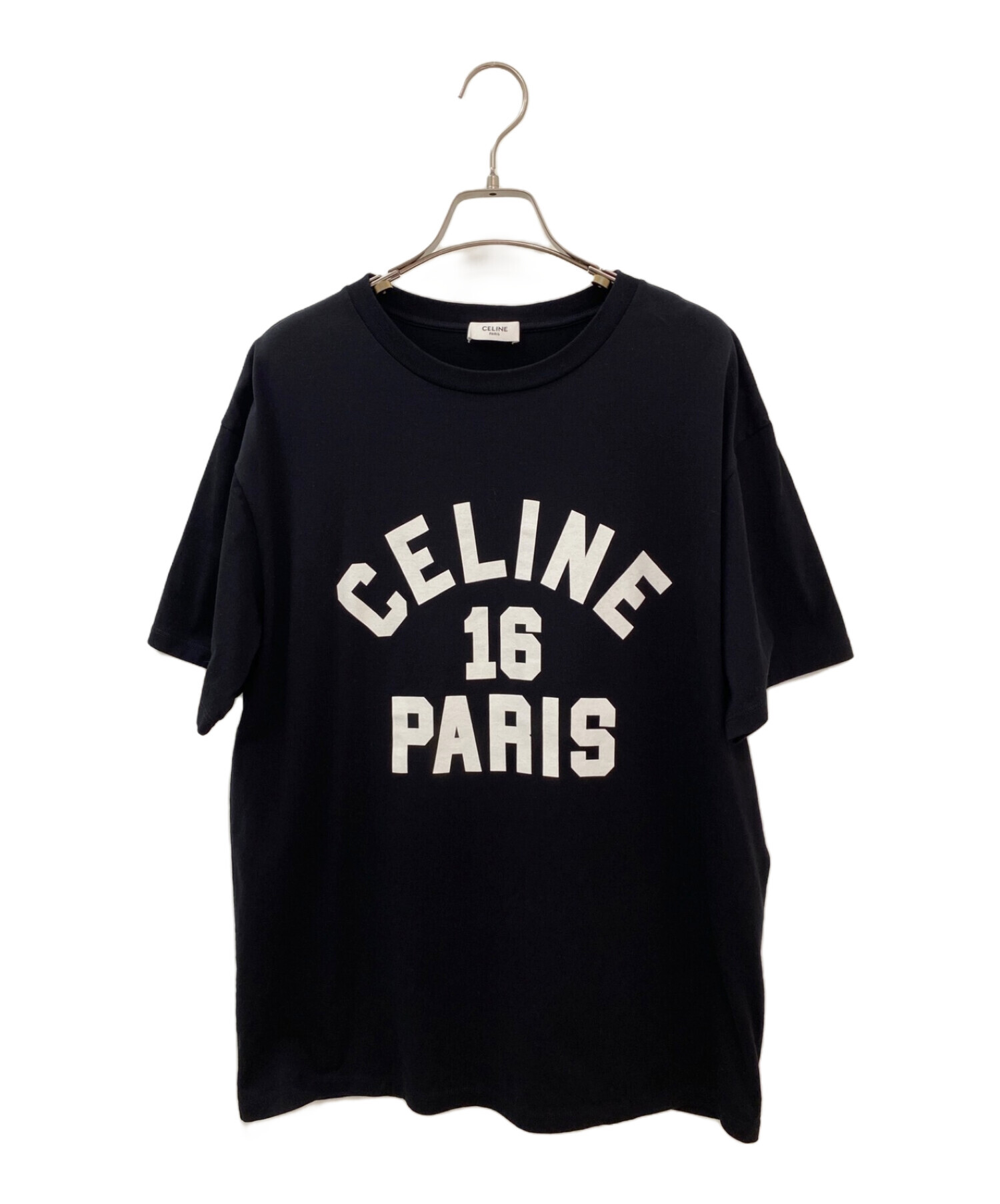 CELINE (セリーヌ) CELINE 16 PARISロゴTシャツ ブラック サイズ:S