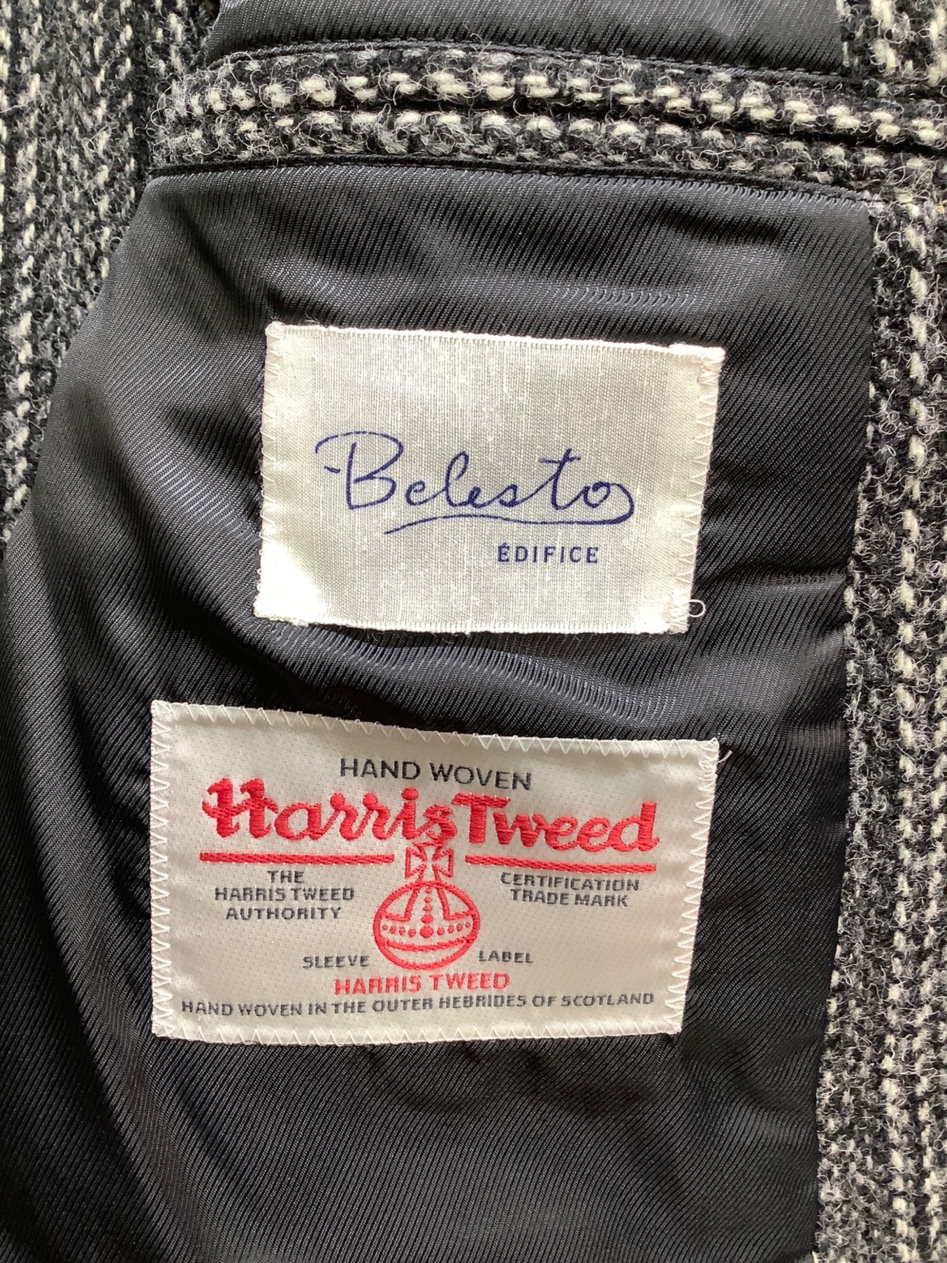 EDIFICE Belesto (エディフィス ベレスト) ツイードジャケット グレー サイズ:46