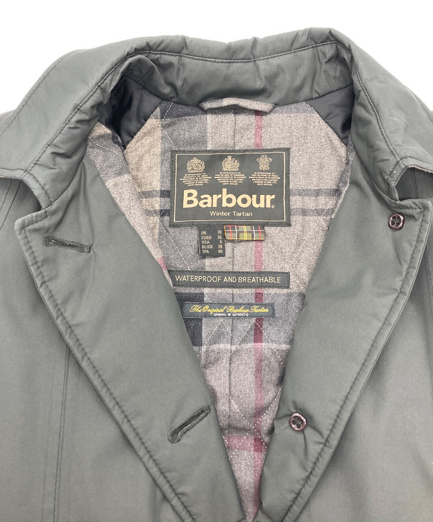 Barbour (バブアー) ラグランコート グレー サイズ:36