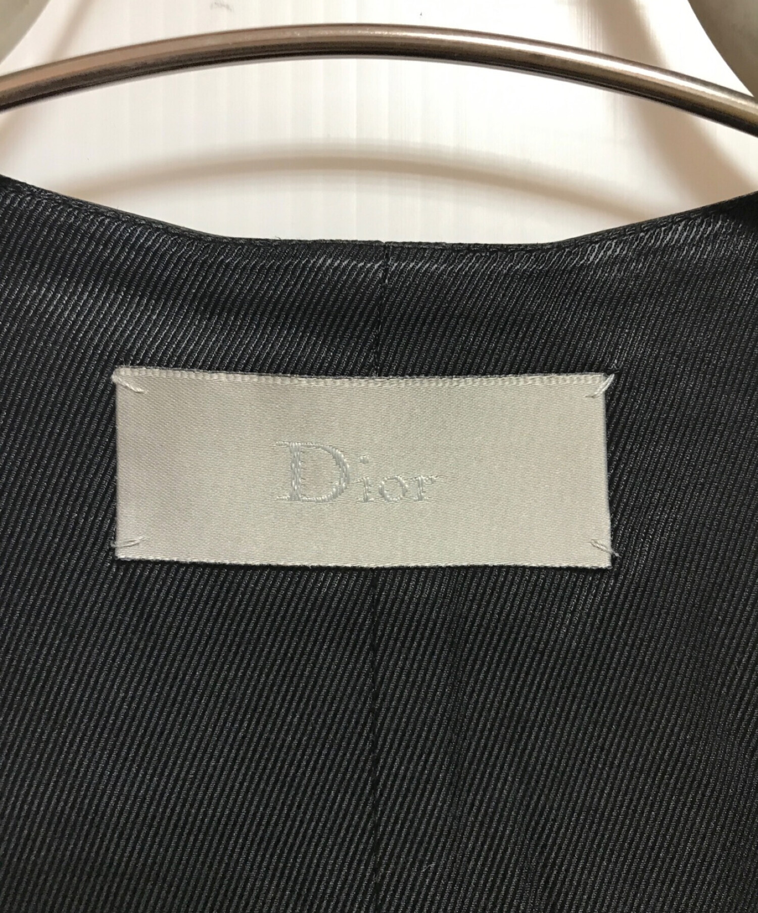 Dior Homme (ディオール オム) レザー切替ジップアップジレ ブラック サイズ:SIZE 42