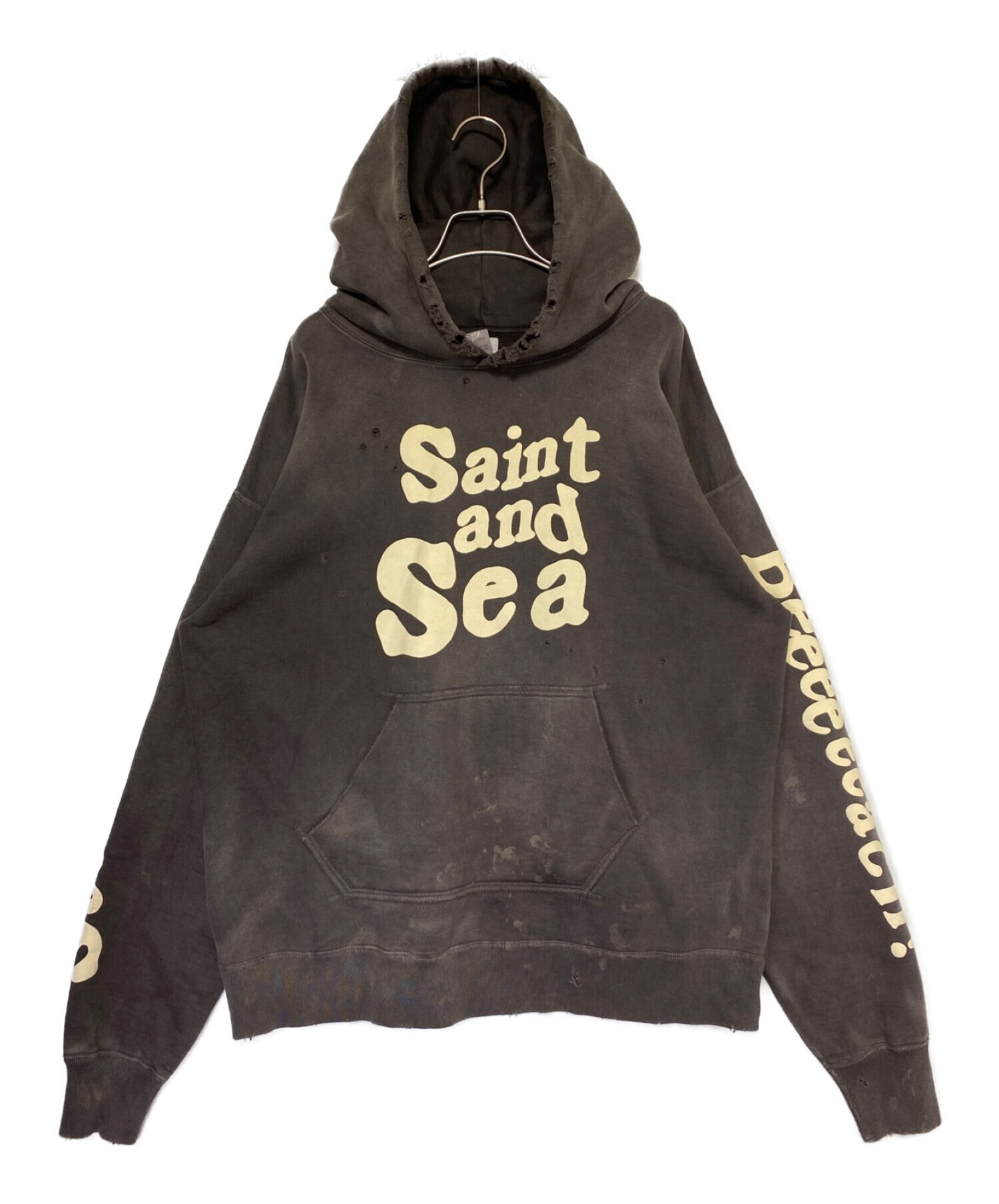 SAINT MICHAEL (セントマイケル) WIND AND SEA (ウィンダンシー) HOODIE グレー×ホワイト サイズ:XL