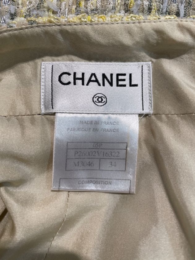 中古・古着通販】CHANEL (シャネル) ツイードスカート グレー サイズ 