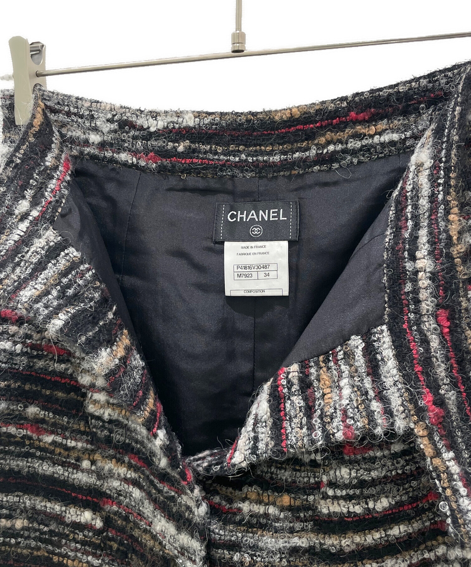 CHANEL (シャネル) ツイードスカート ブラック サイズ:34