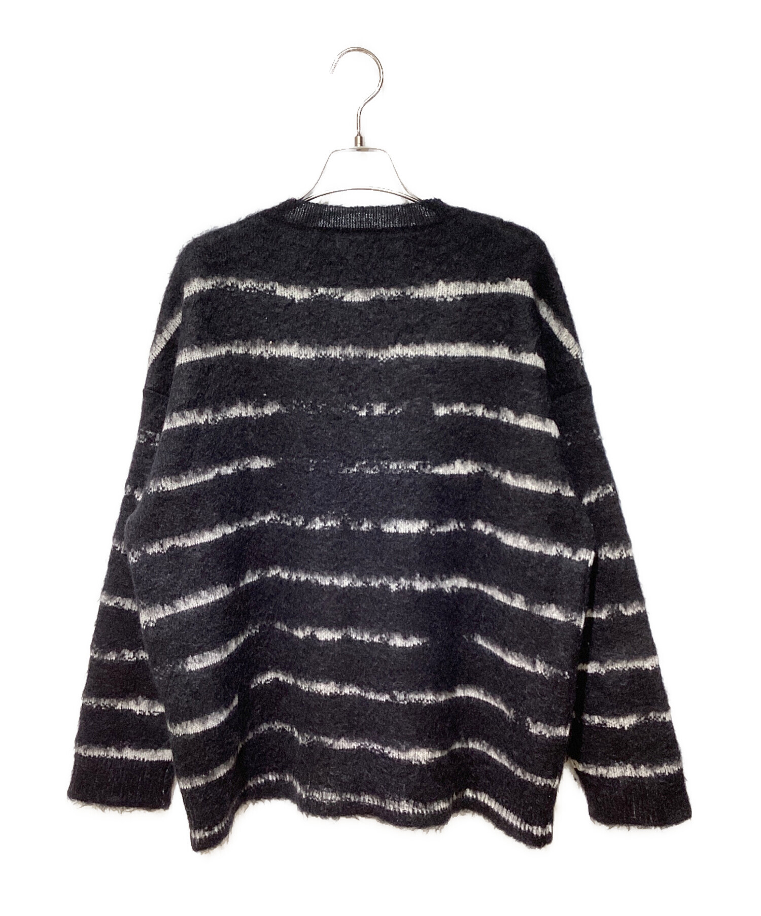 中古・古着通販】Saint Laurent Paris (サンローランパリ) Mohair Border Knit（モヘアボーダーニット） ブラック  サイズ:M｜ブランド・古着通販 トレファク公式【TREFAC FASHION】スマホサイト