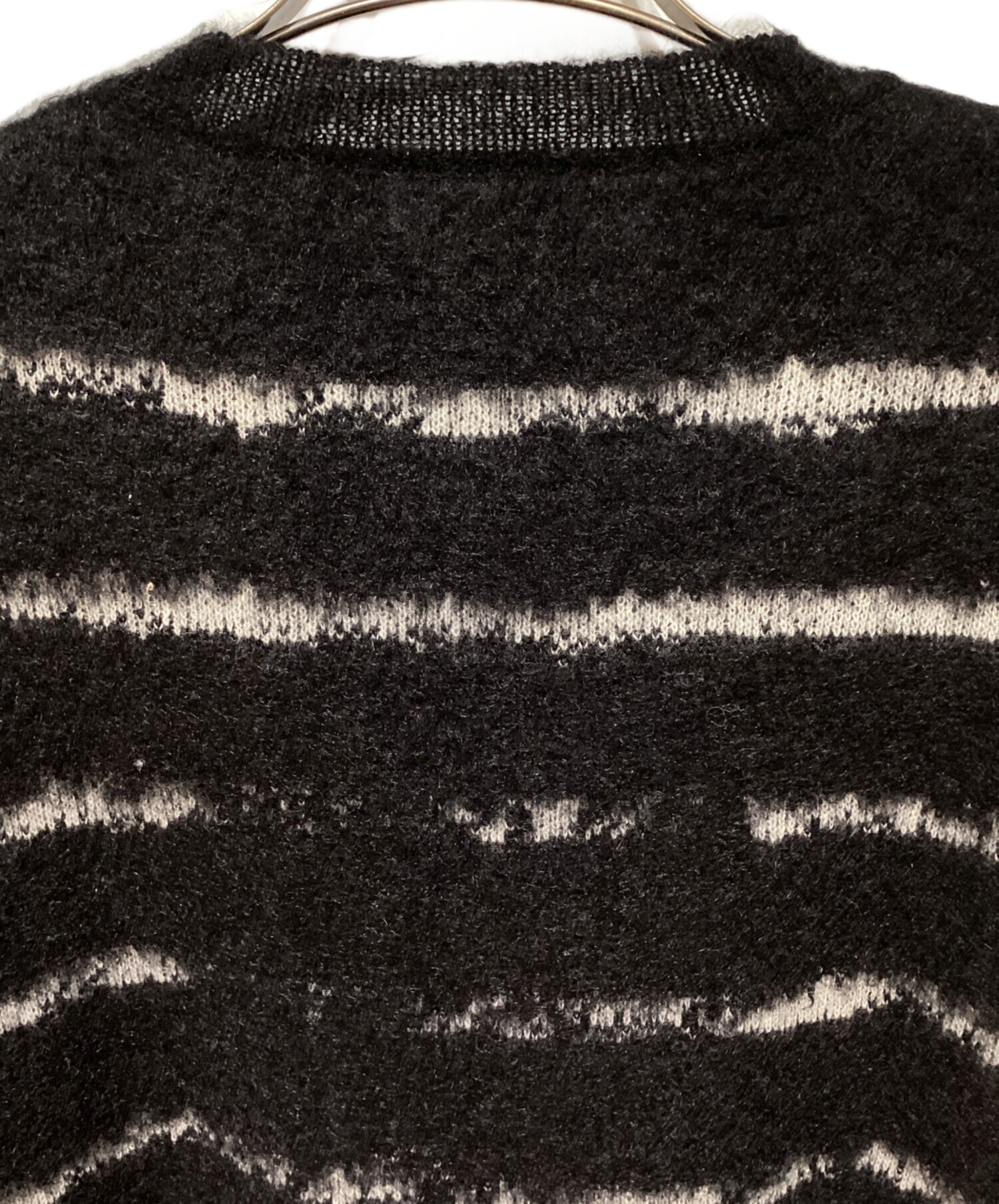 中古・古着通販】Saint Laurent Paris (サンローランパリ) Mohair Border Knit（モヘアボーダーニット） ブラック  サイズ:M｜ブランド・古着通販 トレファク公式【TREFAC FASHION】スマホサイト