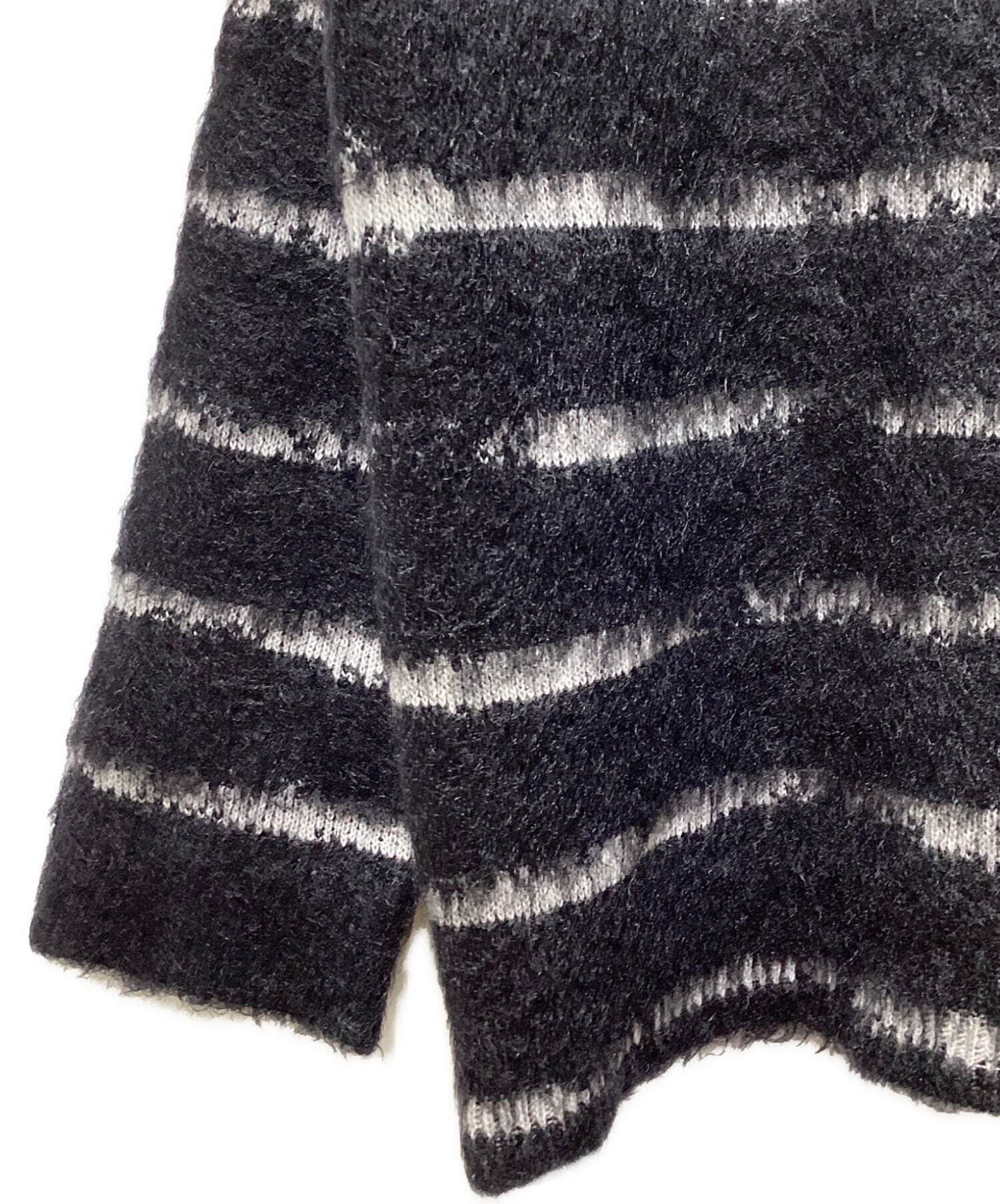 中古・古着通販】Saint Laurent Paris (サンローランパリ) Mohair Border Knit（モヘアボーダーニット） ブラック  サイズ:M｜ブランド・古着通販 トレファク公式【TREFAC FASHION】スマホサイト