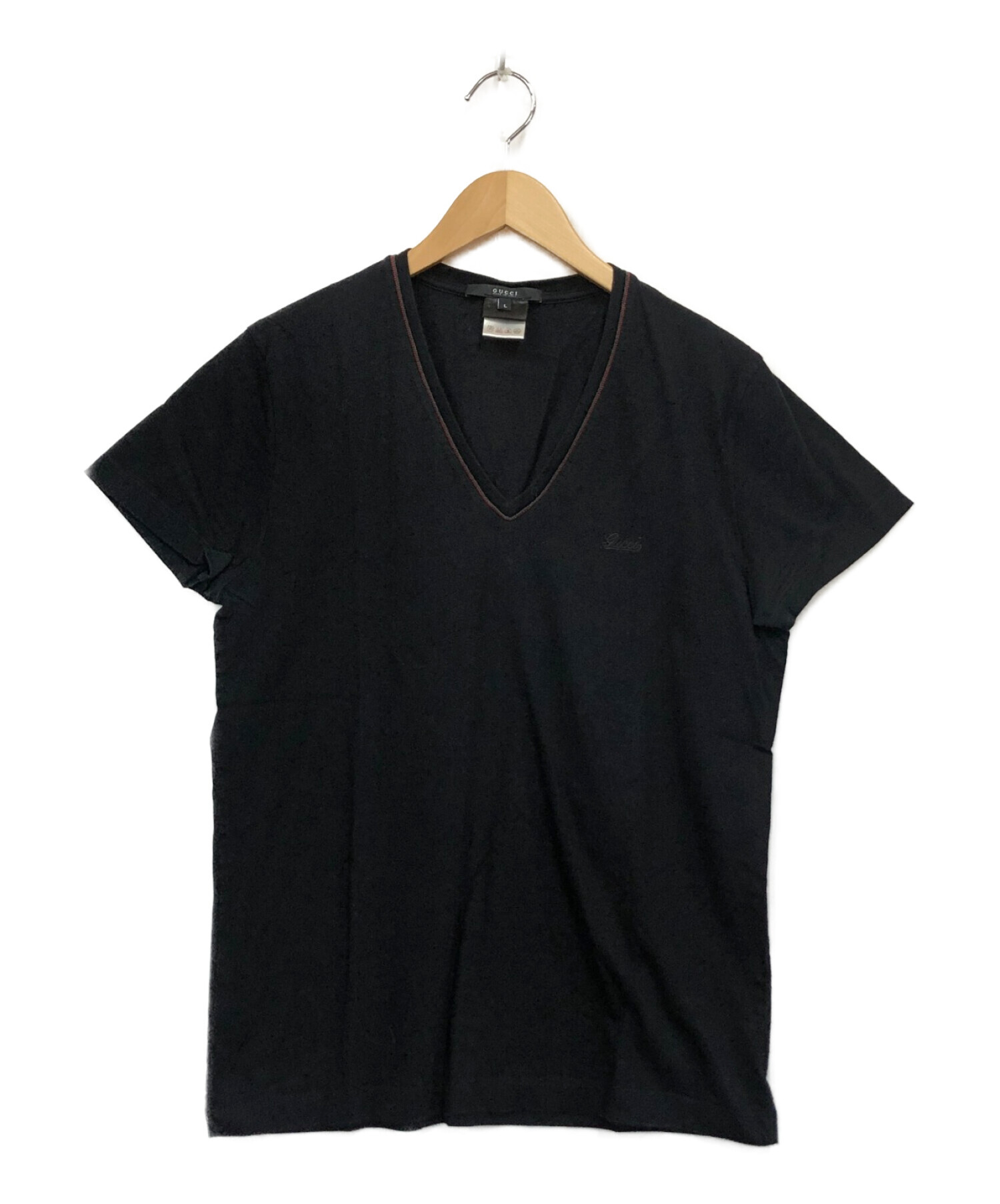 GUCCI VネックTシャツ L ブラック-