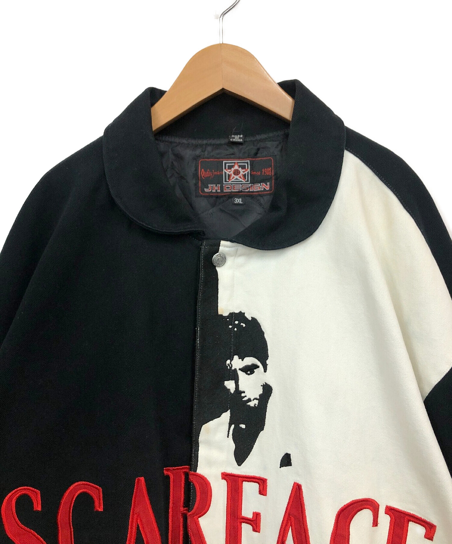 JH Design (ジェイエイチデザイン) レーシングジャケット ブラック×ホワイト サイズ:3XL