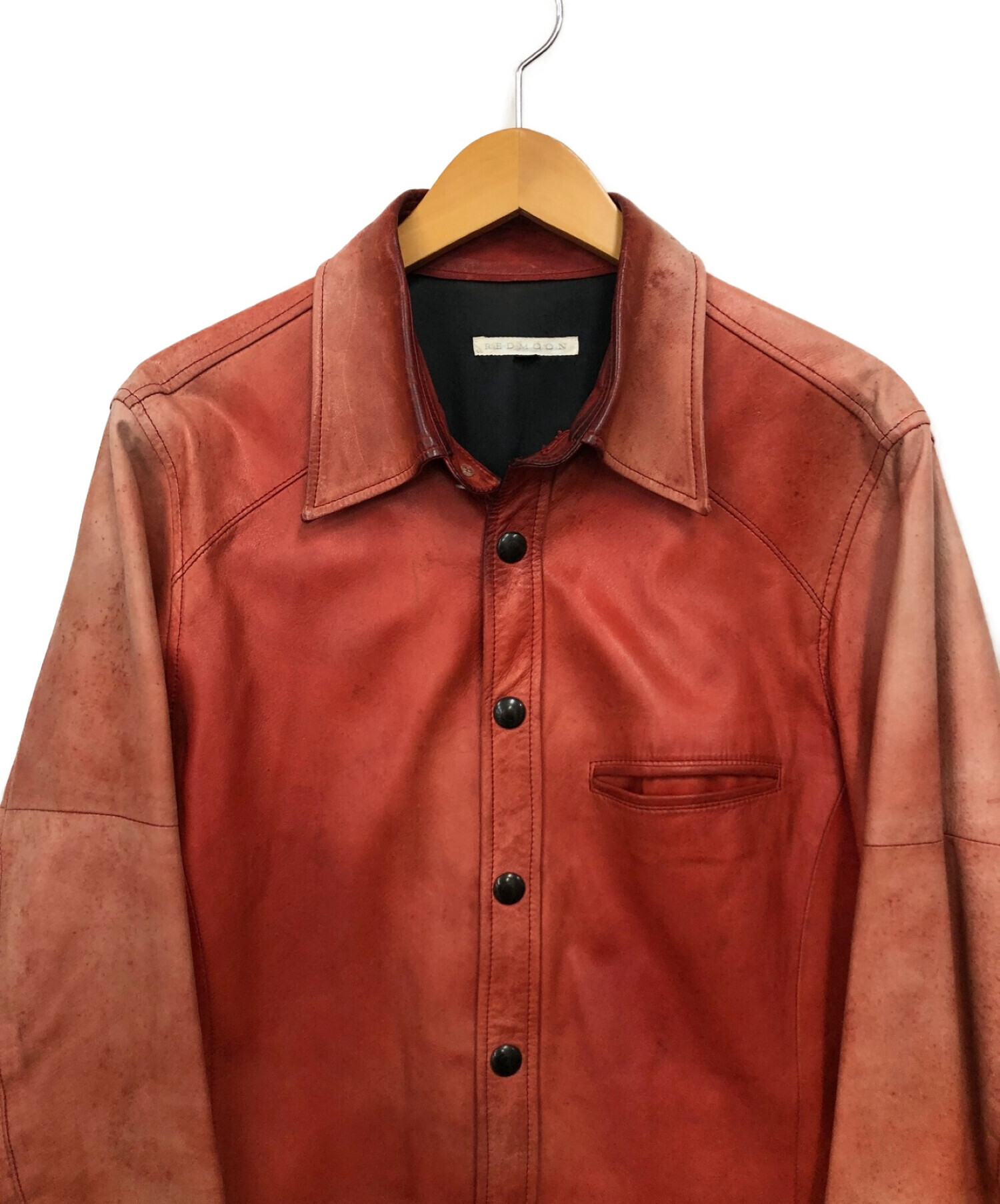 RED MOON (レッドムーン) レザーシャツ レッド サイズ:40