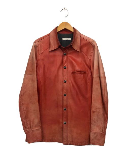 中古・古着通販】RED MOON (レッドムーン) レザーシャツ レッド サイズ