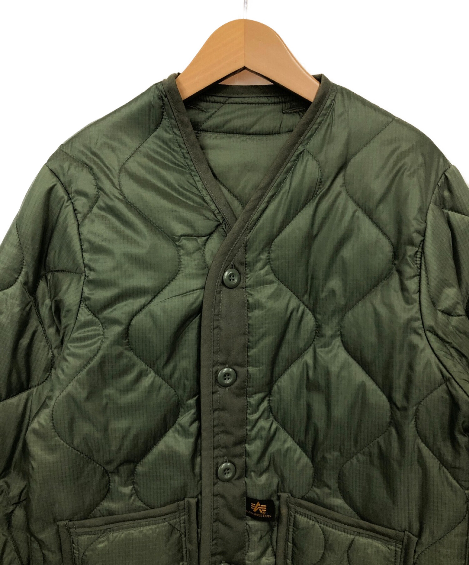 ALPHA (アルファ) キルティングジャケット オリーブ サイズ:S