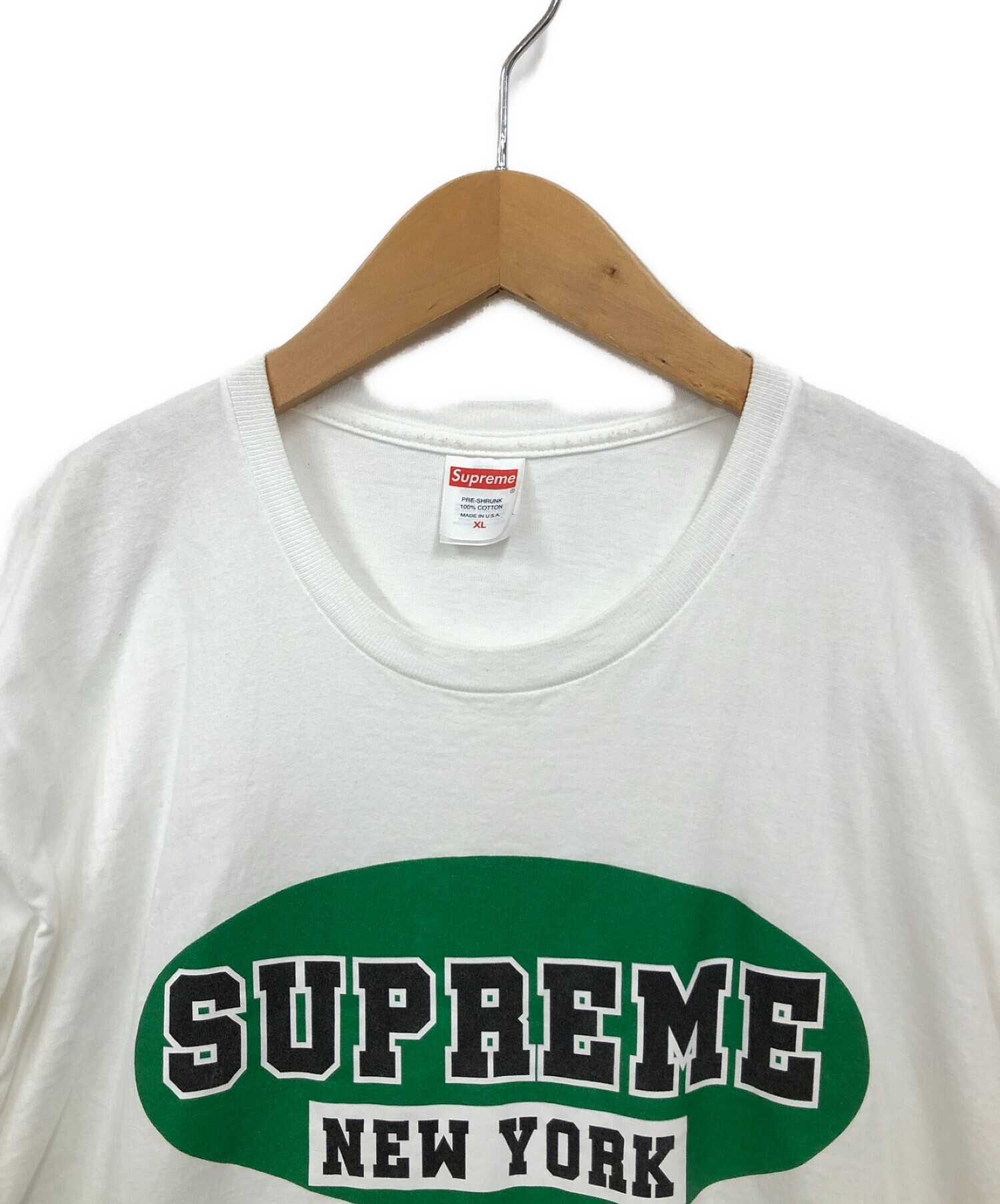 中古・古着通販】SUPREME (シュプリーム) Tシャツ ホワイト×グリーン