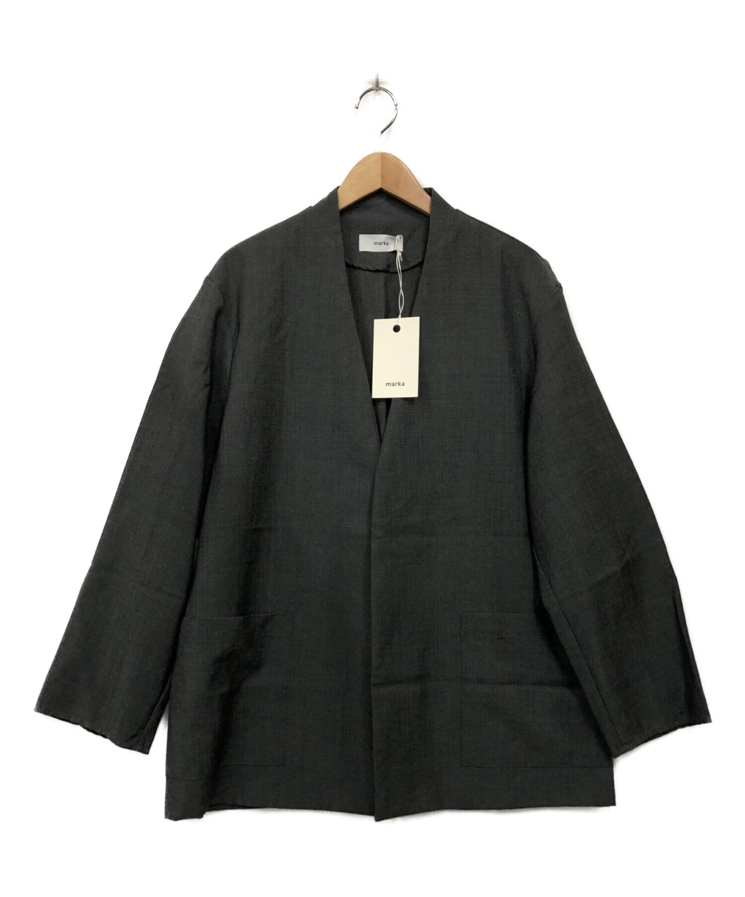 MARKA (マーカ) ラペルレスシャツジャケット グレー サイズ:2