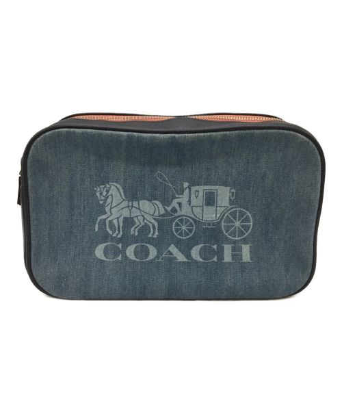 中古・古着通販】COACH (コーチ) ショルダーバッグ ネイビー×ピンク