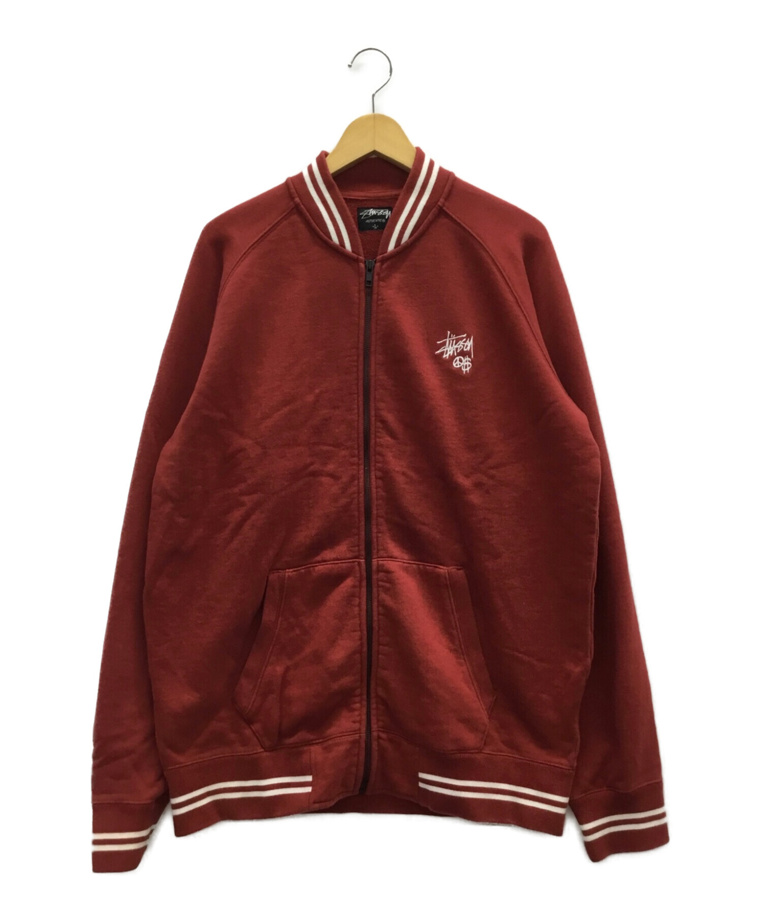 stussy (ステューシー) スタジャン レッド サイズ:L