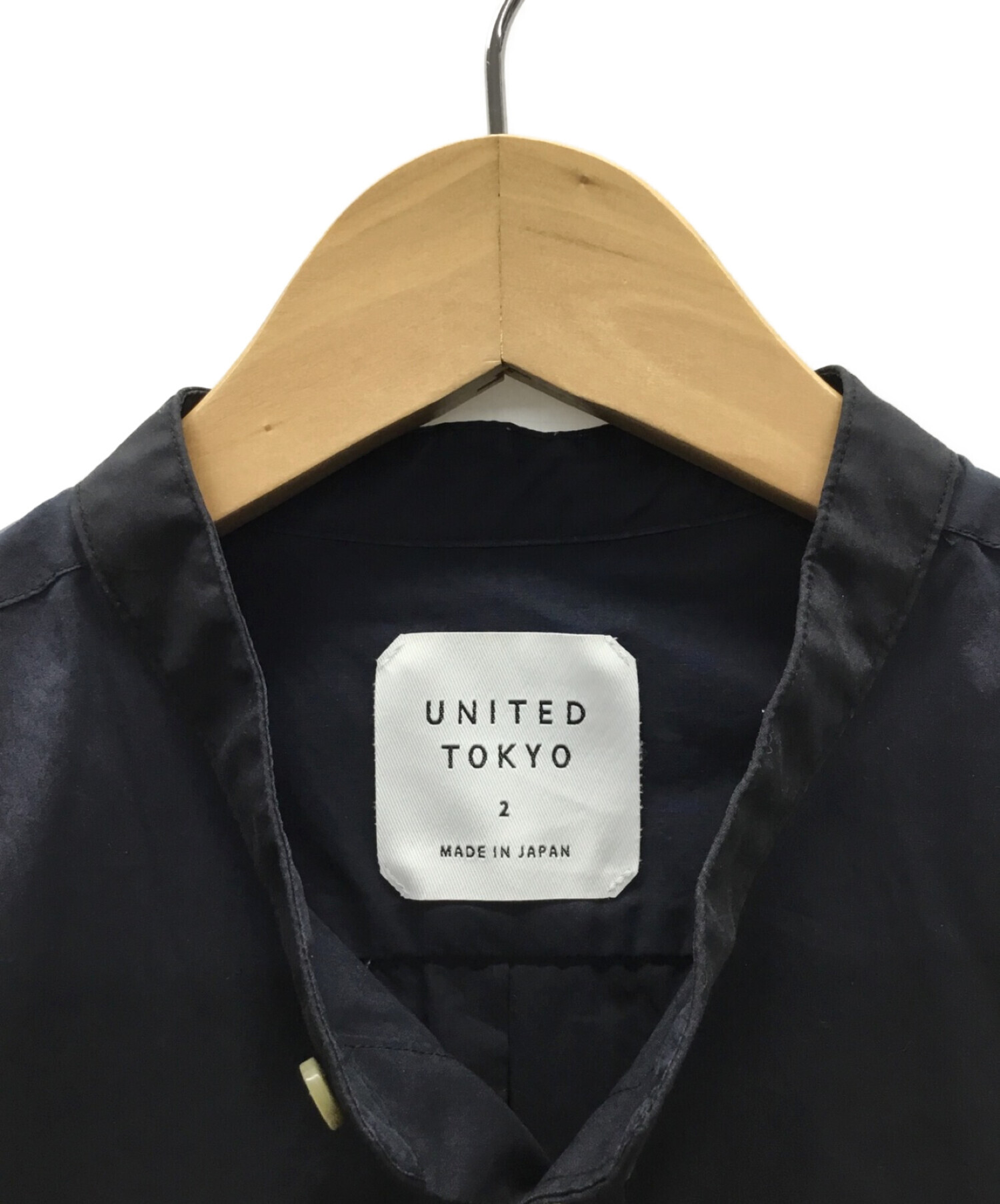 UNITED TOKYO (ユナイテッドトウキョウ) ノーカラーシャツ ネイビー サイズ:M