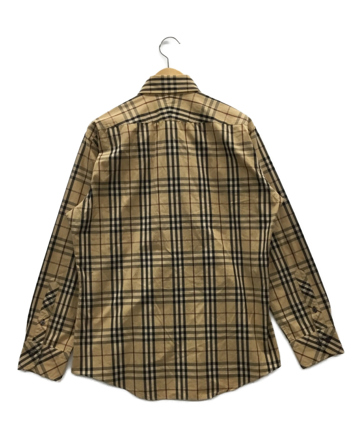 ブラックレーベル 高級半袖ブロックチェックシャツ M　19,800円 紺
