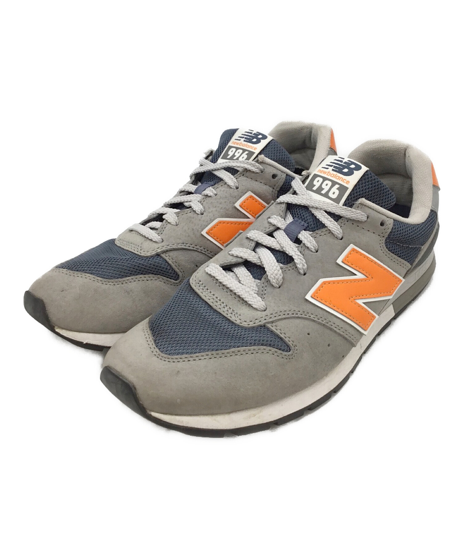 NEW BALANCE (ニューバランス) スニーカー グレー×オレンジ サイズ:28