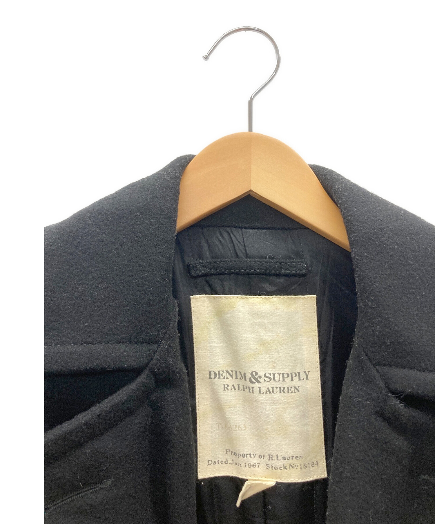 Denim & Supply Ralph Lauren (デニム＆サプライ ラルフローレン) 袖切替Pコート ブラック サイズ:XS