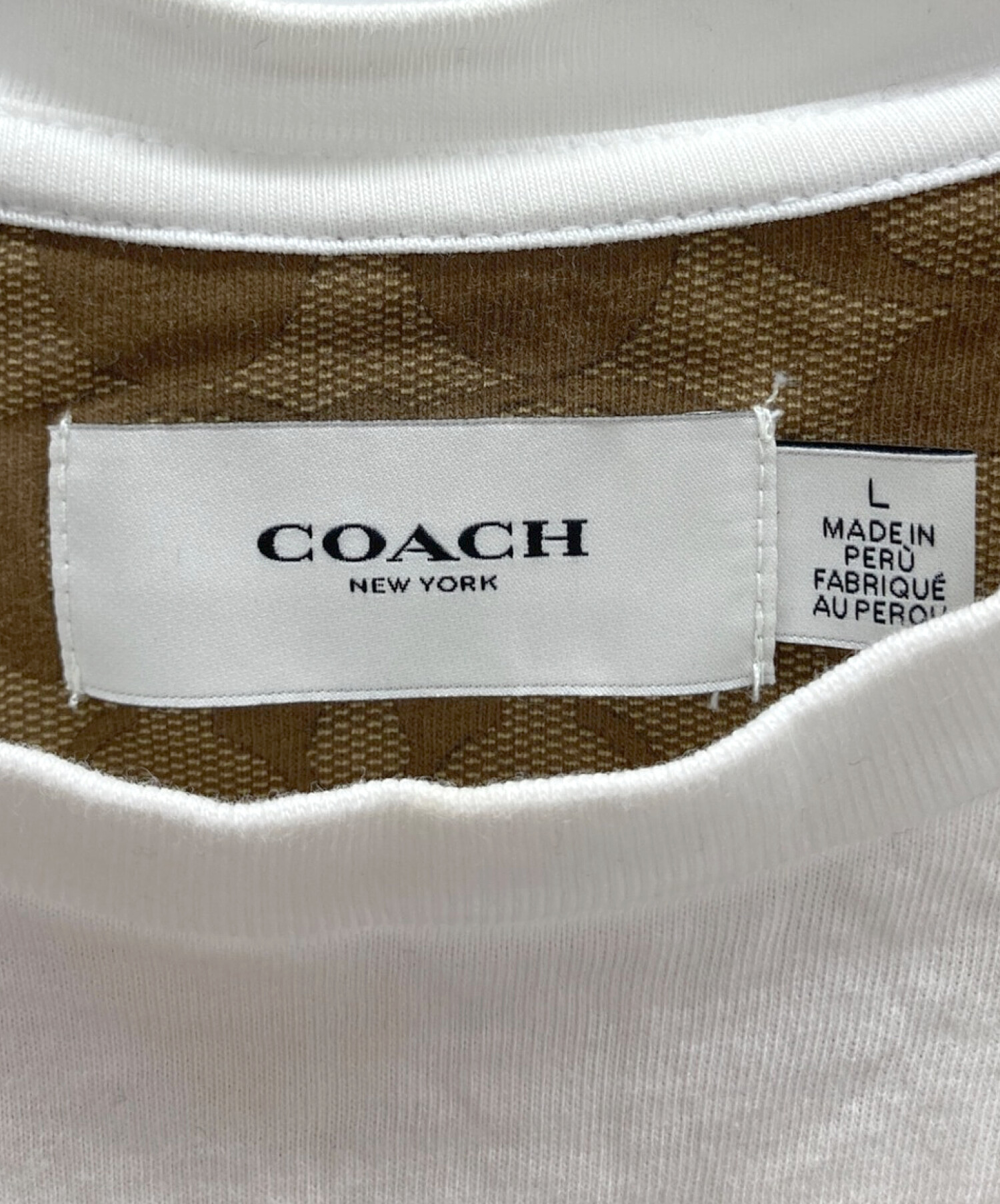 50％OFF】 ロゴ Tee コーチ Logo Coach ティー ホワイト 白 刺繍 L