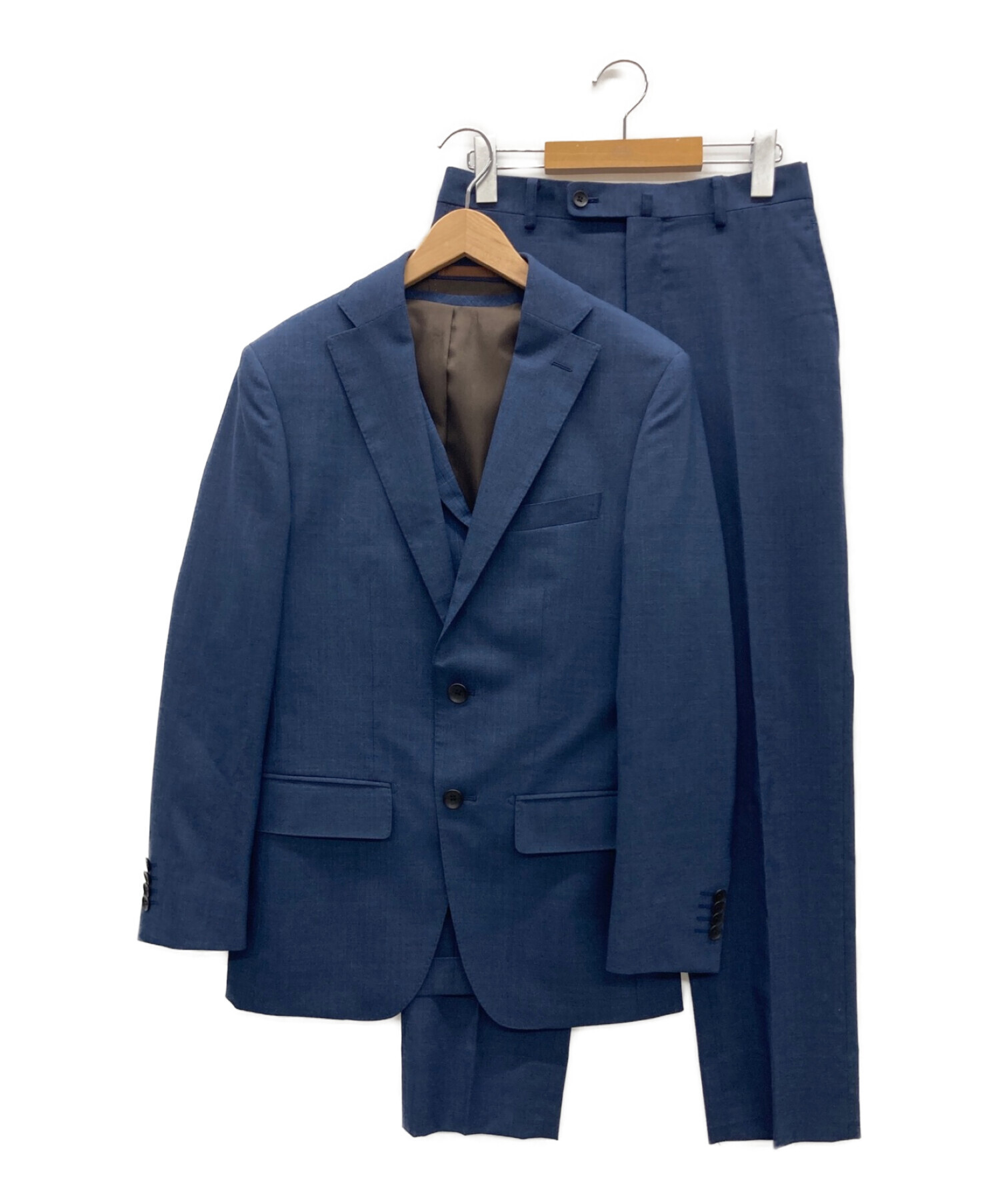 Perfect Suit Factory (パーフェクトスーツファクトリ) 3Pセットアップスーツ ブルー サイズ:Y4