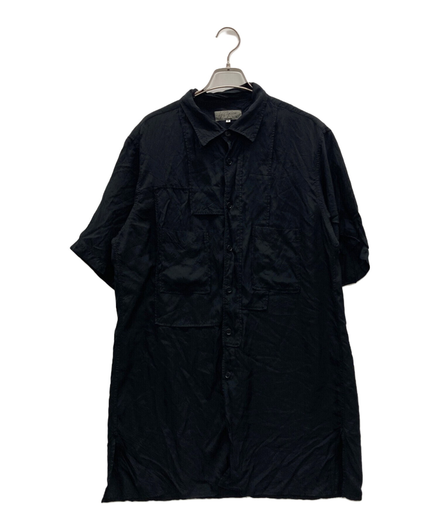 中古・古着通販】Yohji Yamamoto pour homme (ヨウジヤマモト プールオム) ブロードパッチワークロングシャツ ブラック  サイズ:2｜ブランド・古着通販 トレファク公式【TREFAC FASHION】スマホサイト