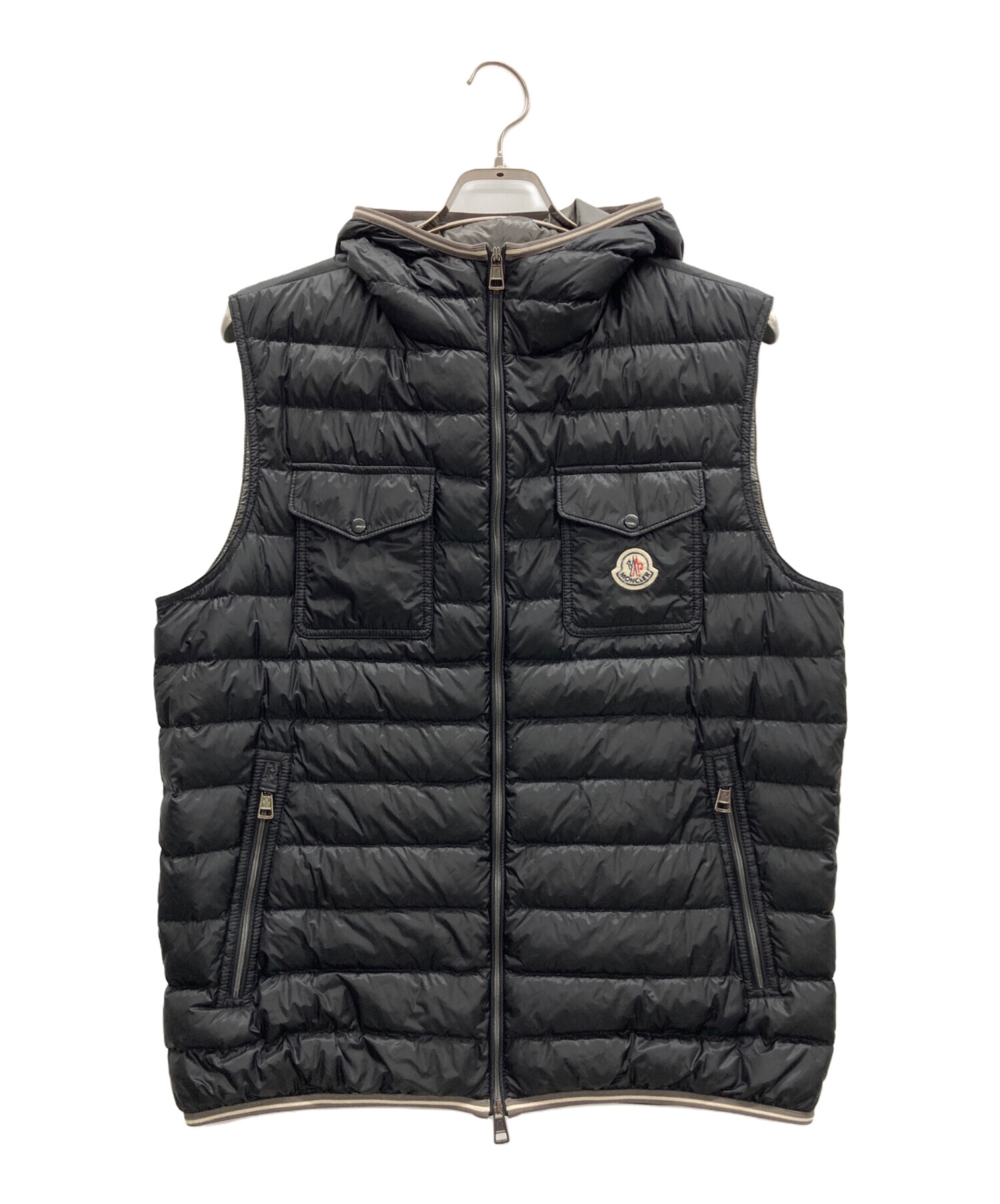 MONCLER (モンクレール) フーデッドダウンベスト ブラック サイズ:4