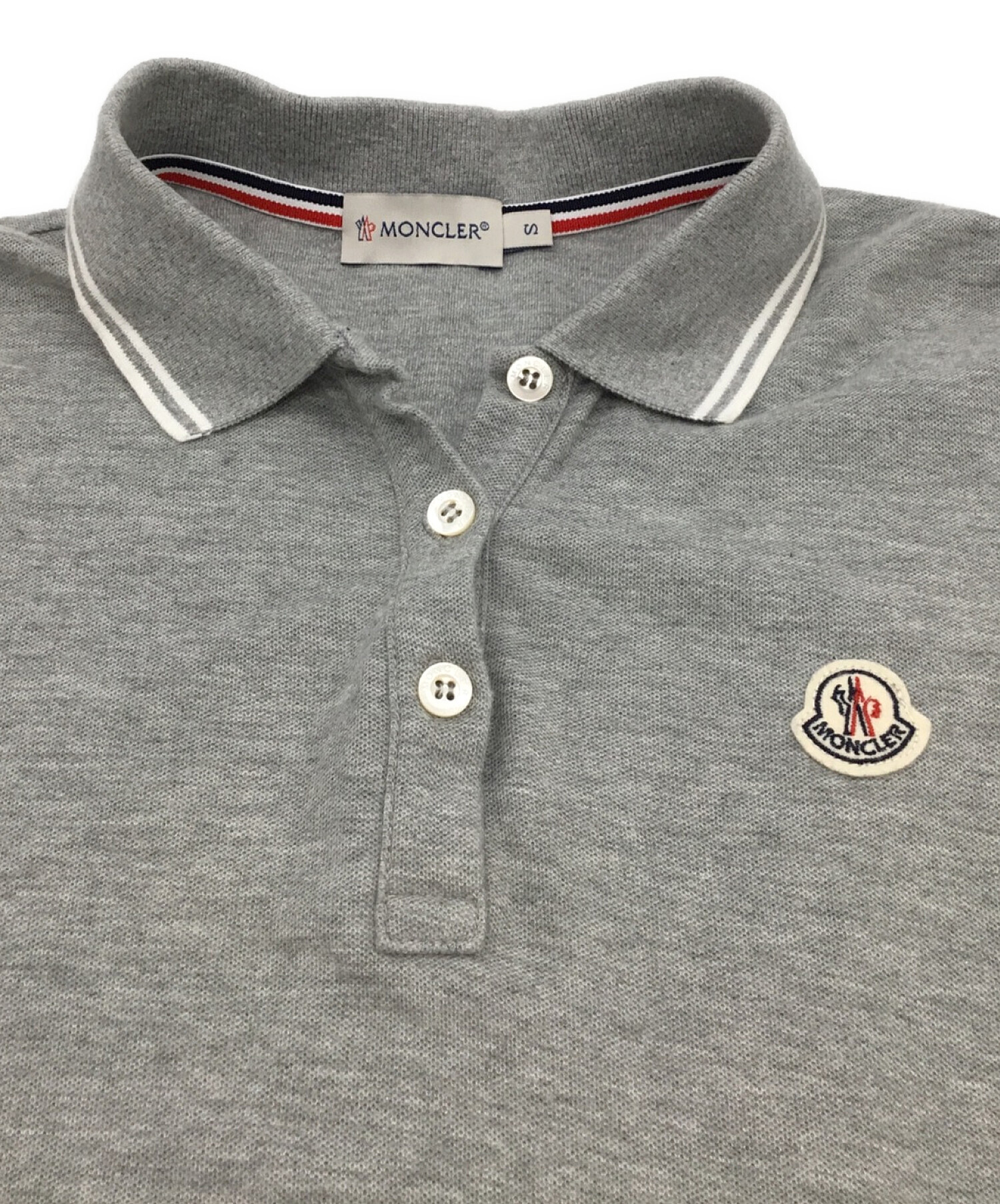 中古・古着通販】MONCLER (モンクレール) ポロシャツ グレー サイズ:S