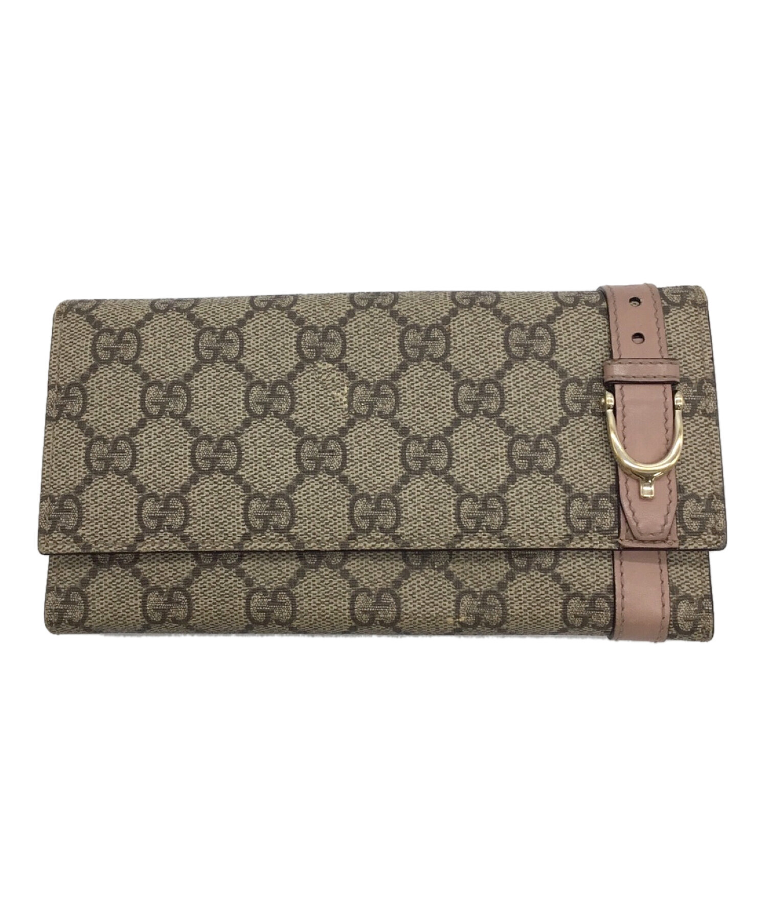 中古・古着通販】GUCCI (グッチ) ニースGGロングウォレット ピンク