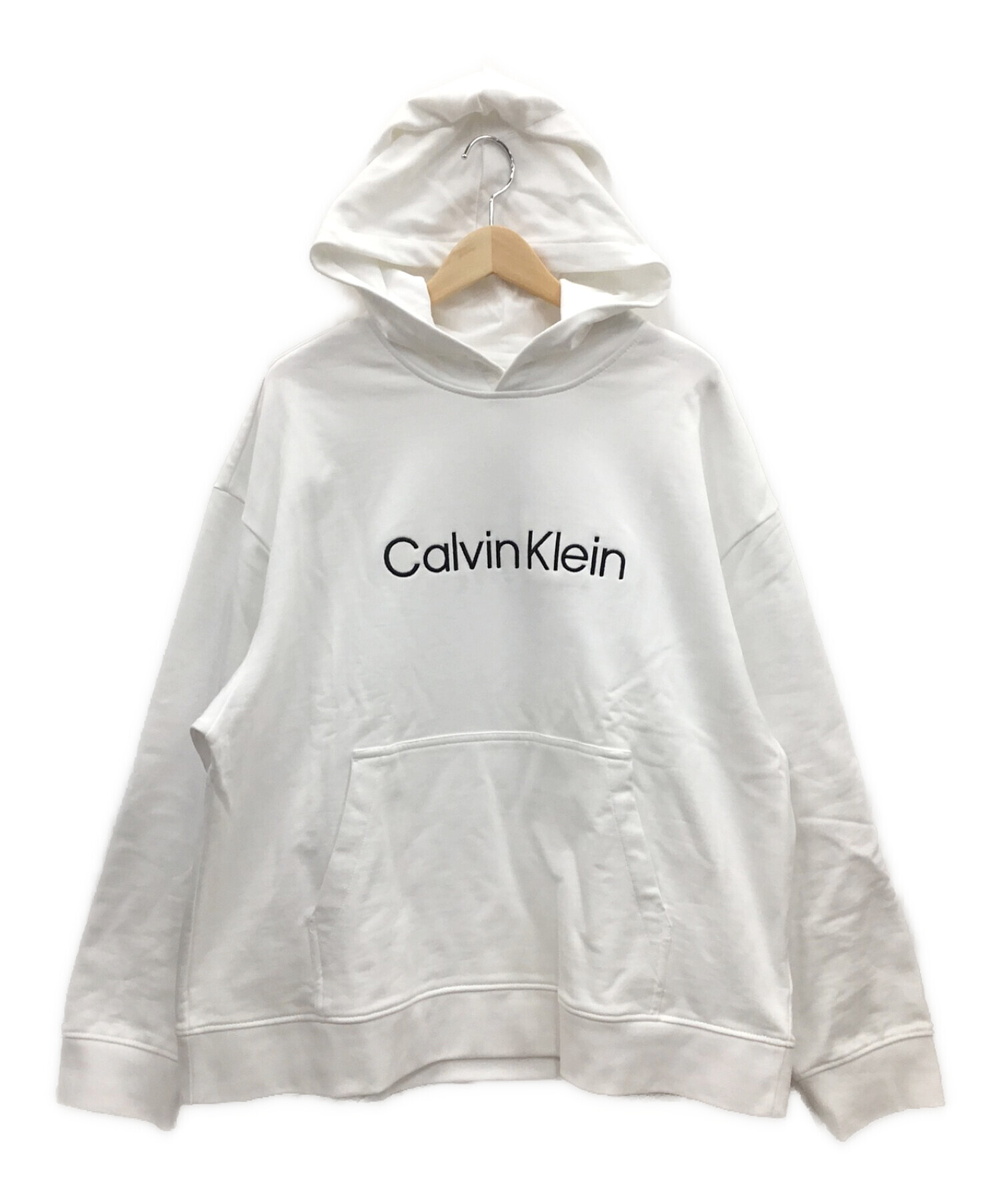 Calvin Klein (カルバンクライン) スタンダードロゴパーカー ホワイト サイズ:L 未使用品