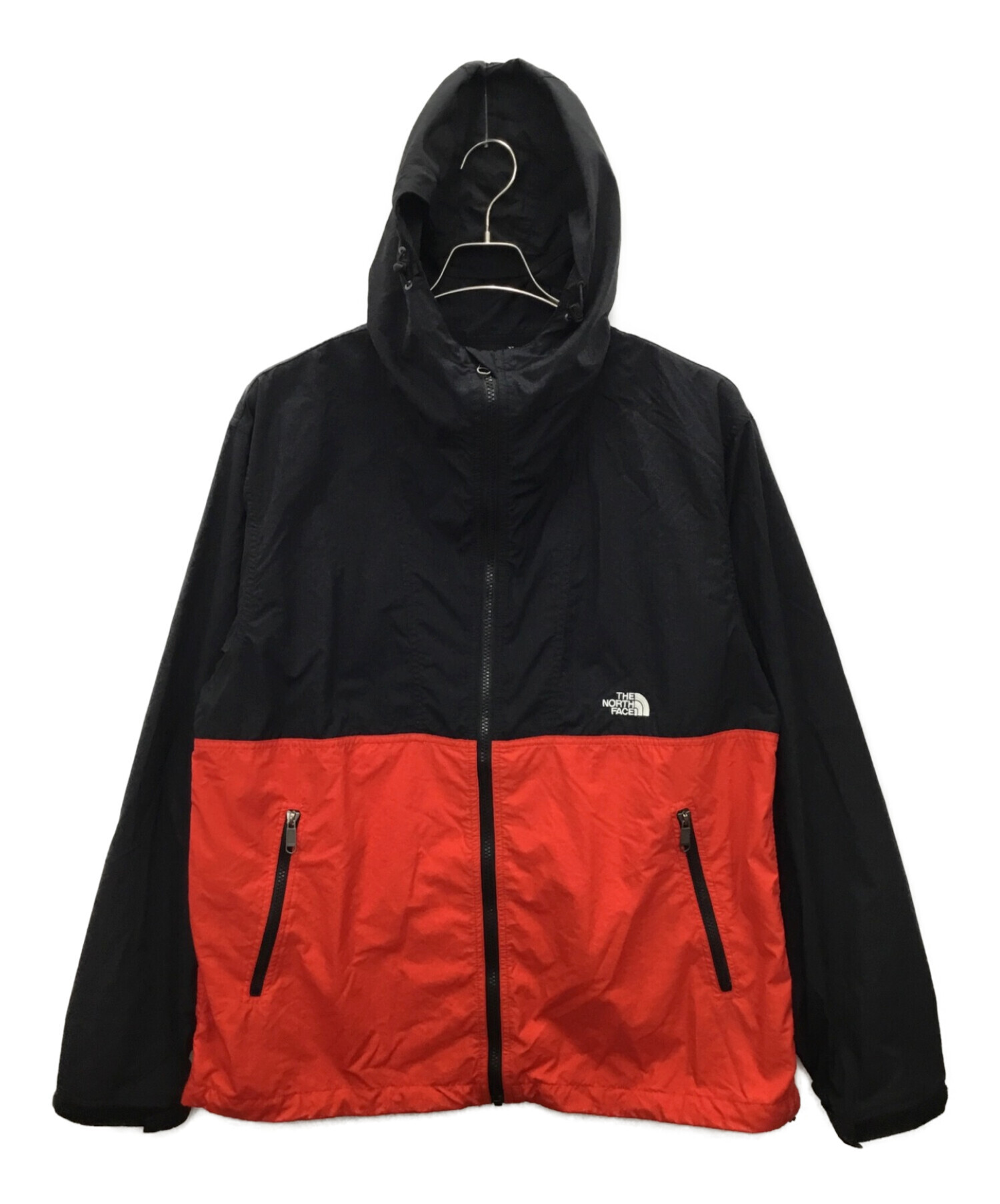 THE NORTH FACE (ザ ノース フェイス) コンパクトジャケット レッド×ブラック サイズ:XL