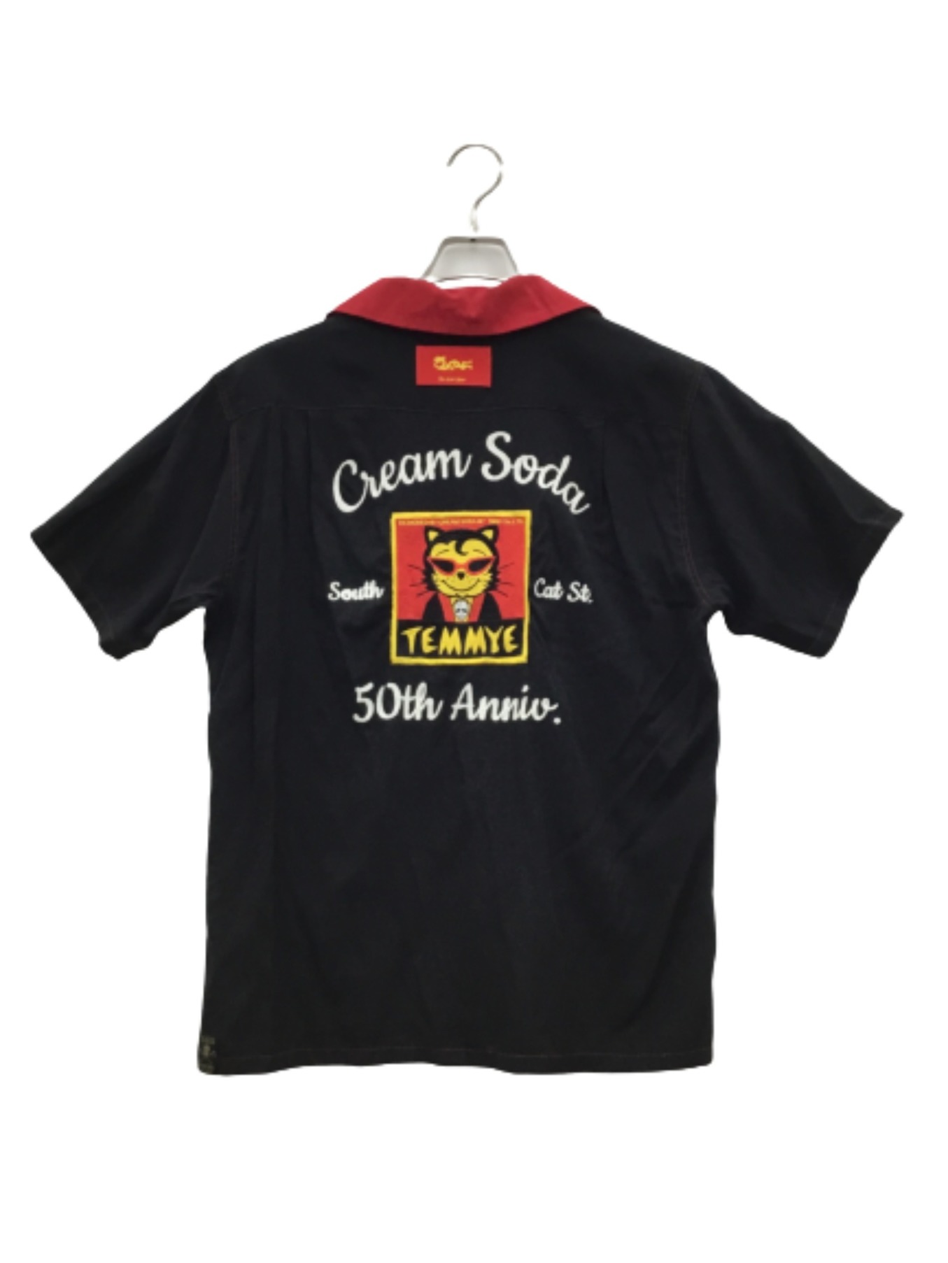 CREAM SODA (クリームソーダ) 50th Anniversary ティミー刺繍シャツ レッド×ブラック サイズ:L
