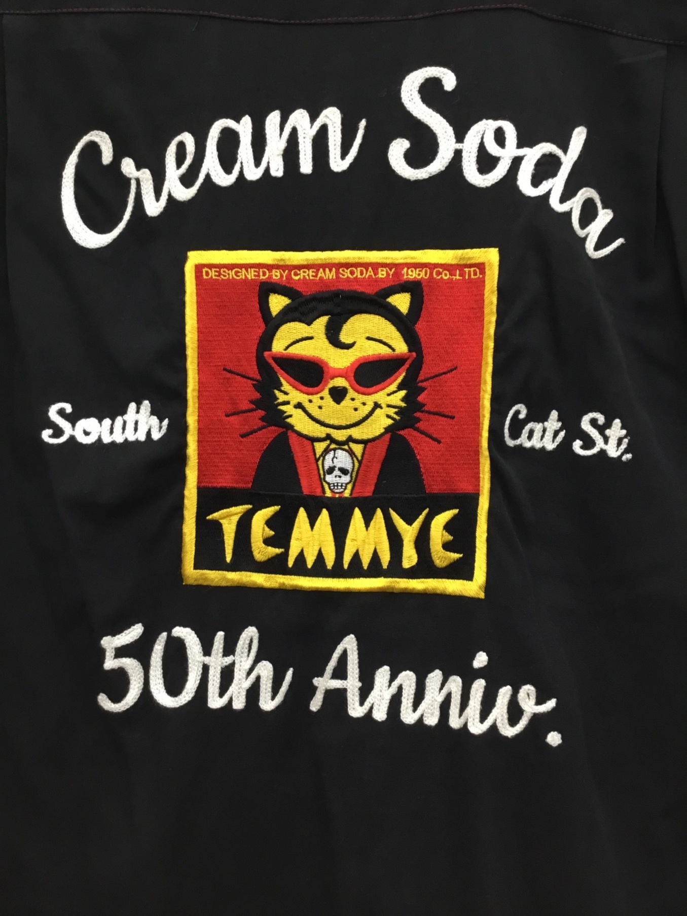 CREAM SODA (クリームソーダ) 50th Anniversary ティミー刺繍シャツ レッド×ブラック サイズ:L