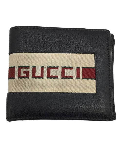 中古・古着通販】GUCCI (グッチ) 2つ折り財布 ブラック｜ブランド 