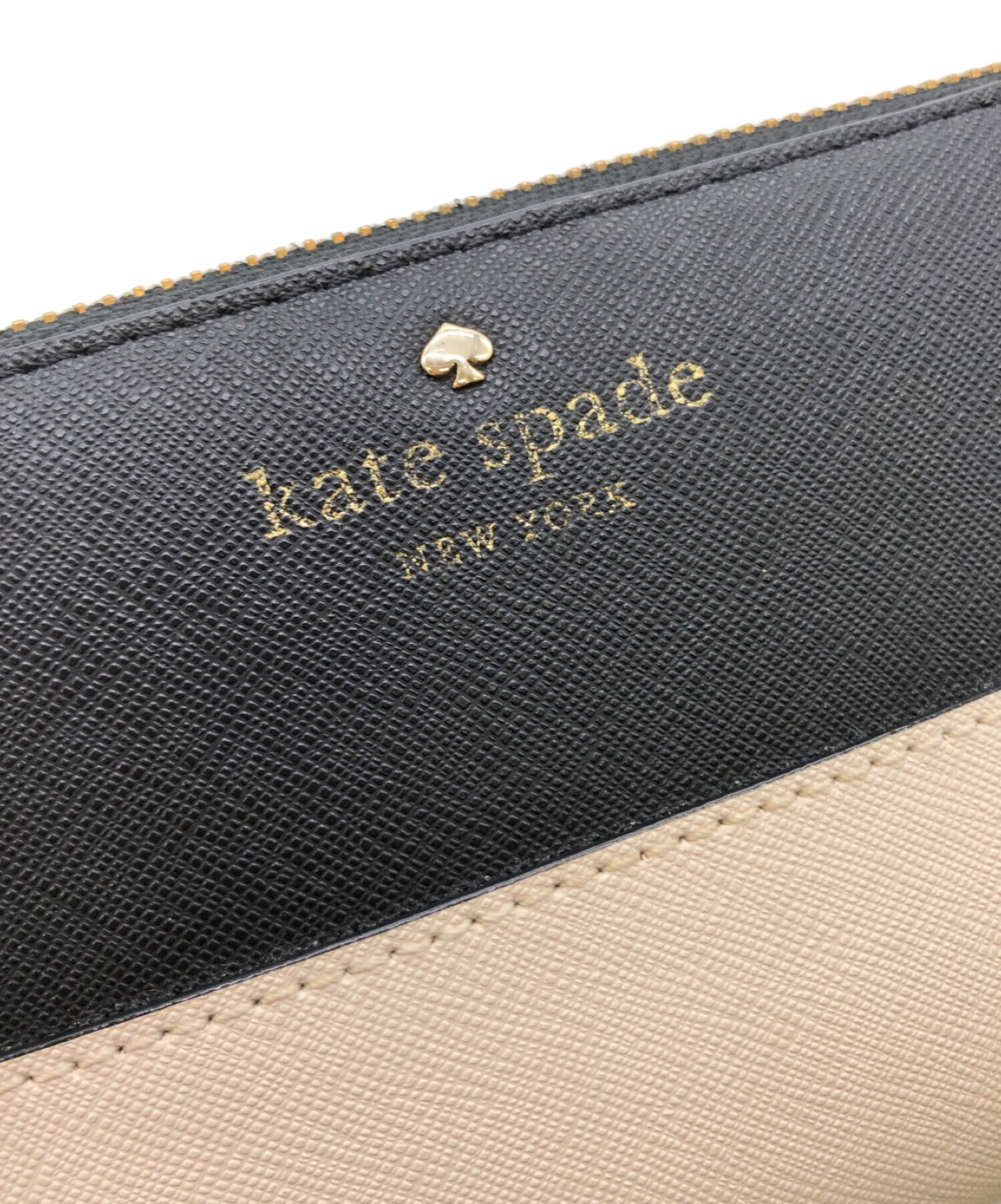 Kate Spade (ケイトスペード) 長財布 ブラック×ベージュ