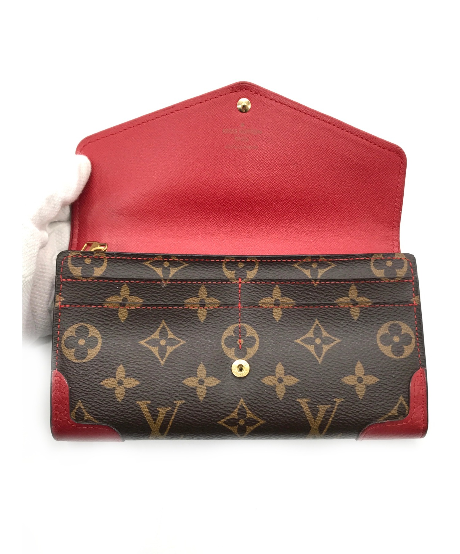 中古・古着通販】LOUIS VUITTON (ルイヴィトン) ポルトフォイユ・サラ レティーロ/長財布 ブラウン×レッド  サイズ:実寸サイズをご確認ください。 モノグラム MI3108｜ブランド・古着通販 トレファク公式【TREFAC FASHION】スマホサイト