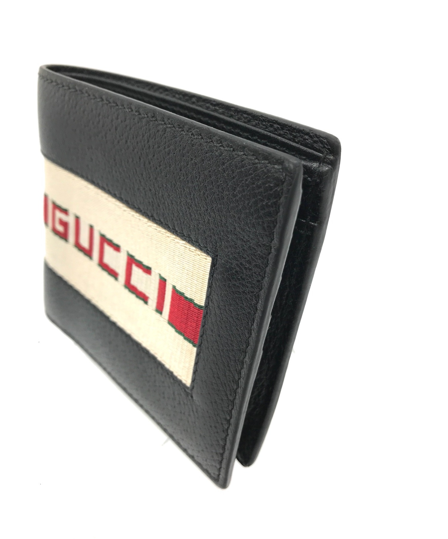 中古・古着通販】GUCCI (グッチ) 2つ折り財布 ブラック サイズ:実寸