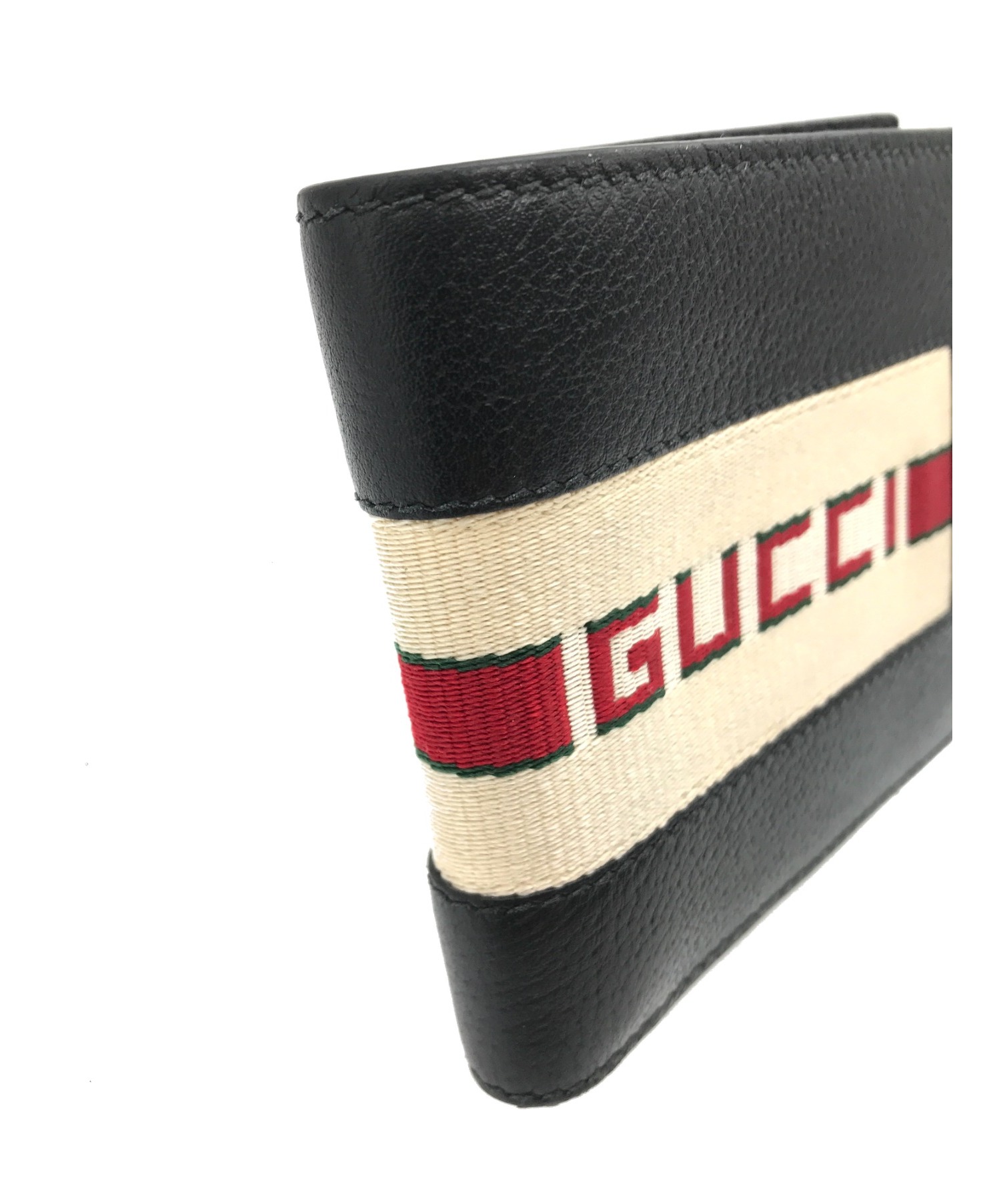 GUCCI (グッチ) 2つ折り財布 ブラック サイズ:実寸サイズをご確認下さい。 ニューウェブ 534563