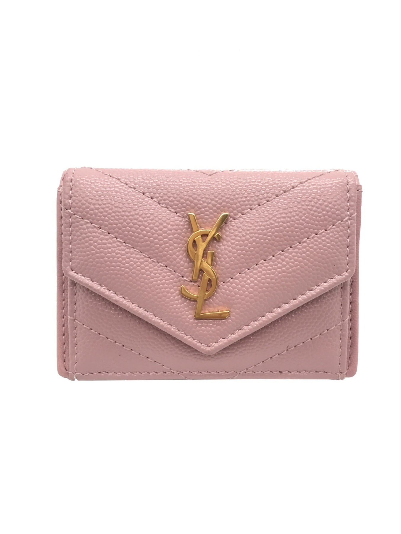 Yves Saint Laurent (イヴサンローラン) コンパクトウォレット　3つ折り財布 ライトピンク サイズ:実寸サイズをご確認ください。