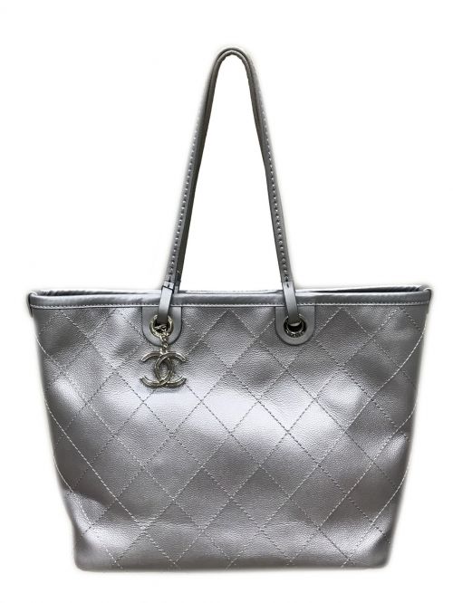 【中古・古着通販】CHANEL (シャネル) トートバッグ シルバー