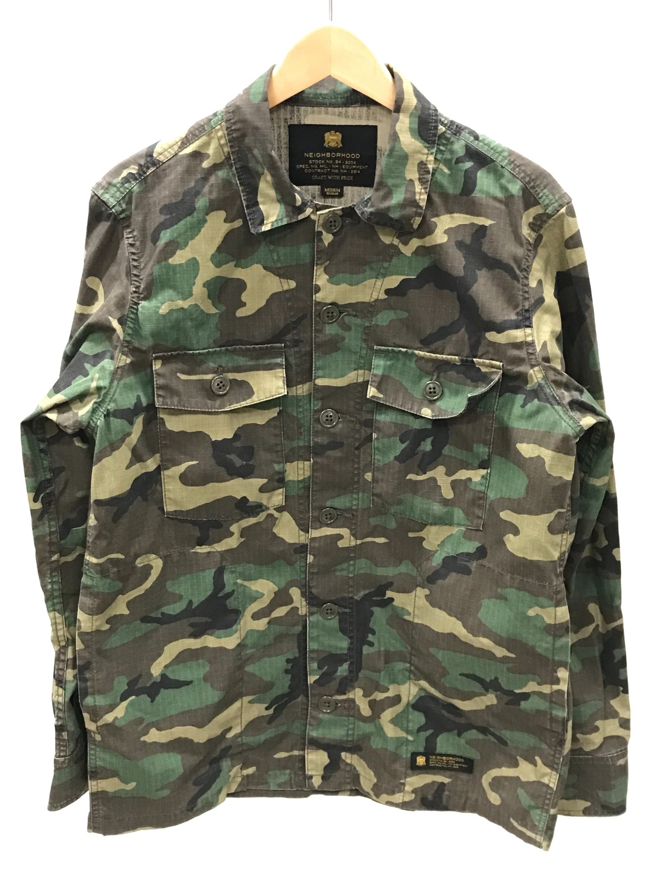 NEIGHBORHOOD (ネイバーフッド) BDU/C-SHIRTS ミリタリージャケット オリーブ サイズ:M