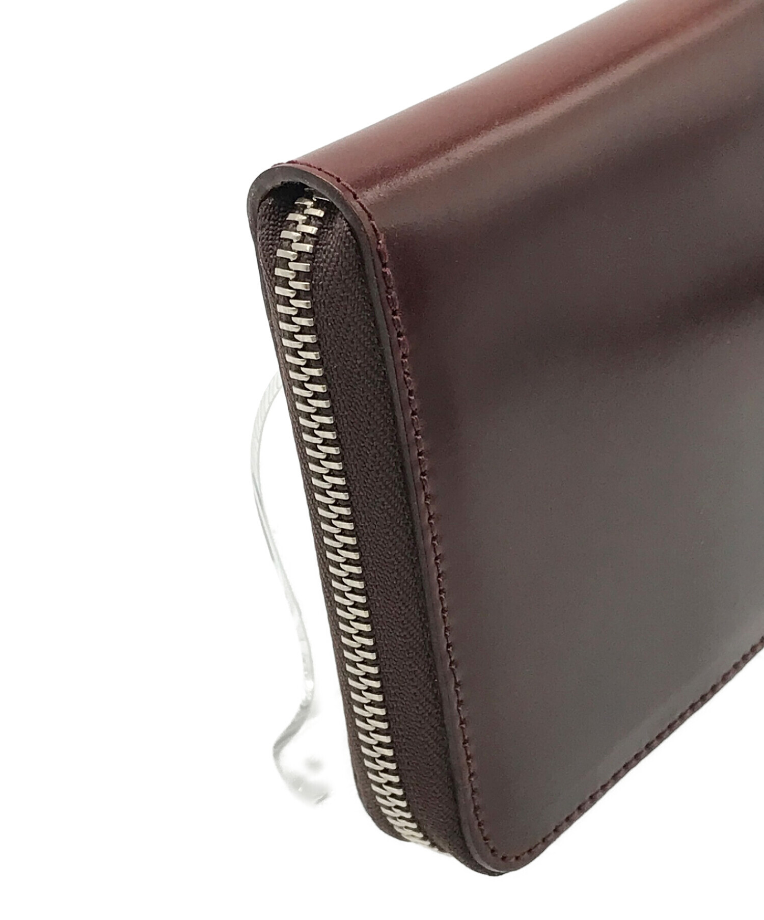 7SENSE (セブンセンス) シェルコードバン　ラウンドジップ二つ折り財布 ダークブラウン サイズ:実寸サイズにてご確認ください。