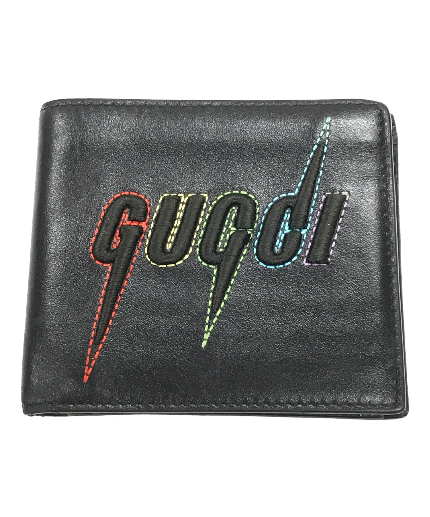 中古・古着通販】GUCCI (グッチ) 2つ折り財布 ブラック サイズ:実寸