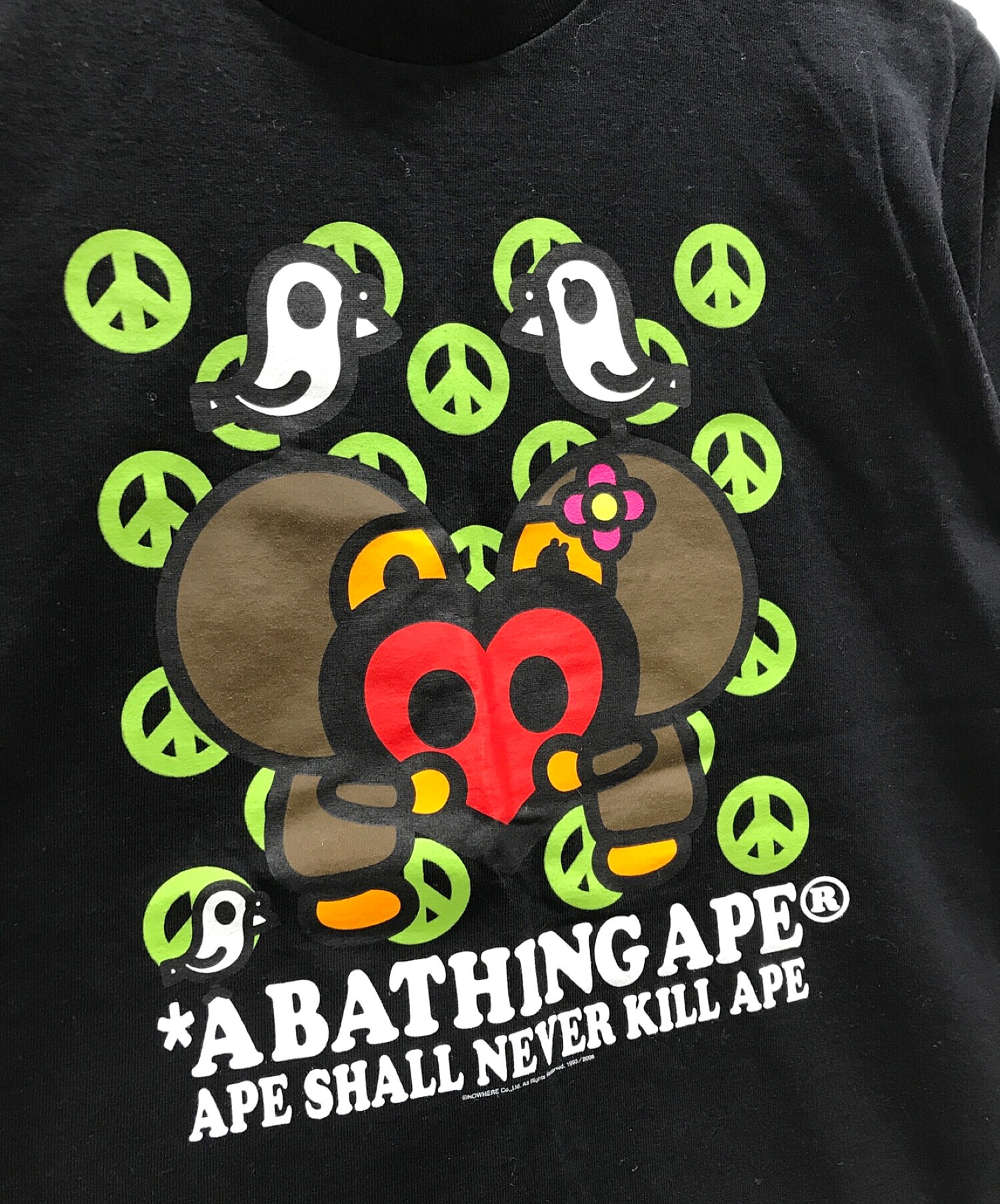 A BATHING APE (ア ベイシング エイプ) Tシャツ ブラック サイズ:S